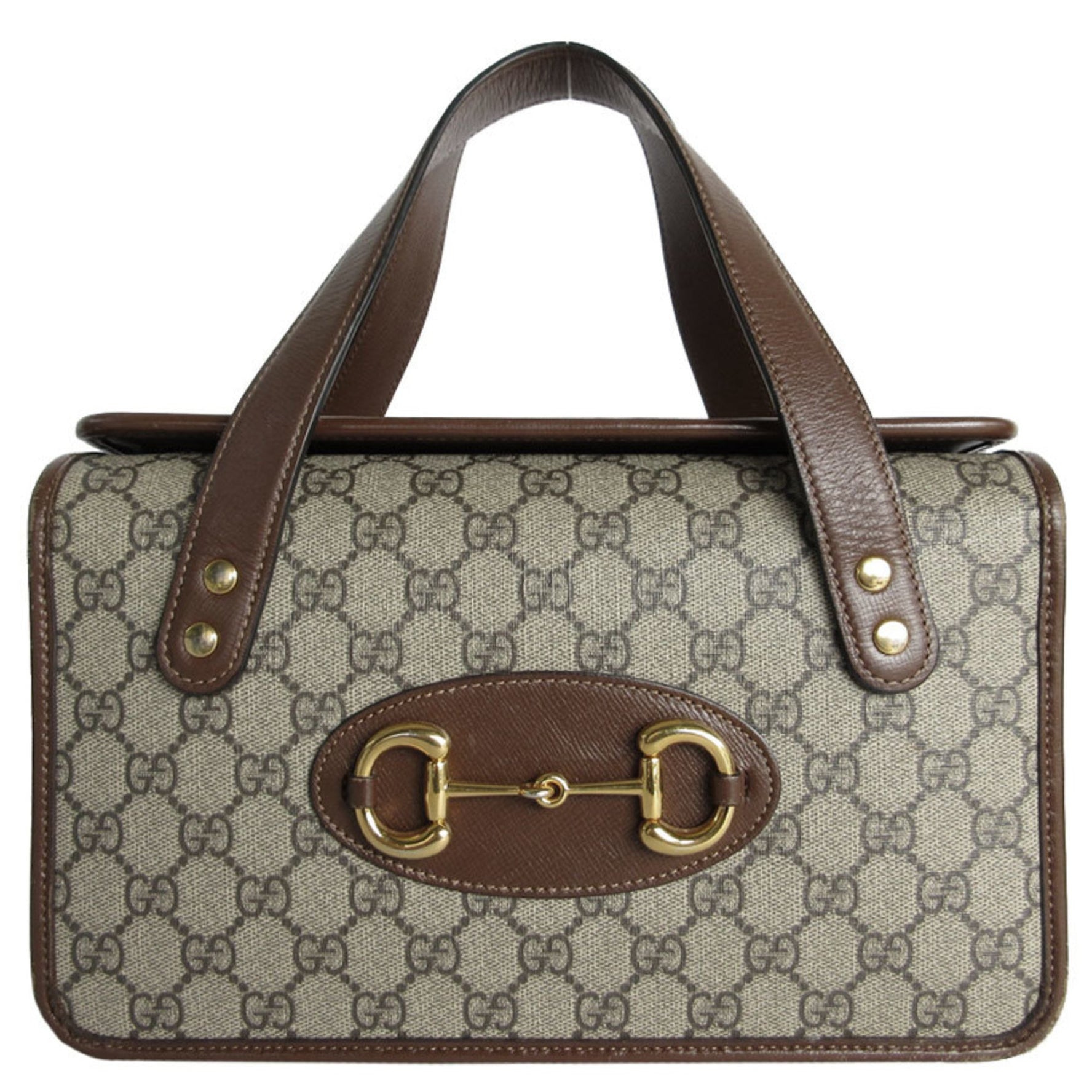 GUCCI handbag GG Supreme leather beige brown gold ladies