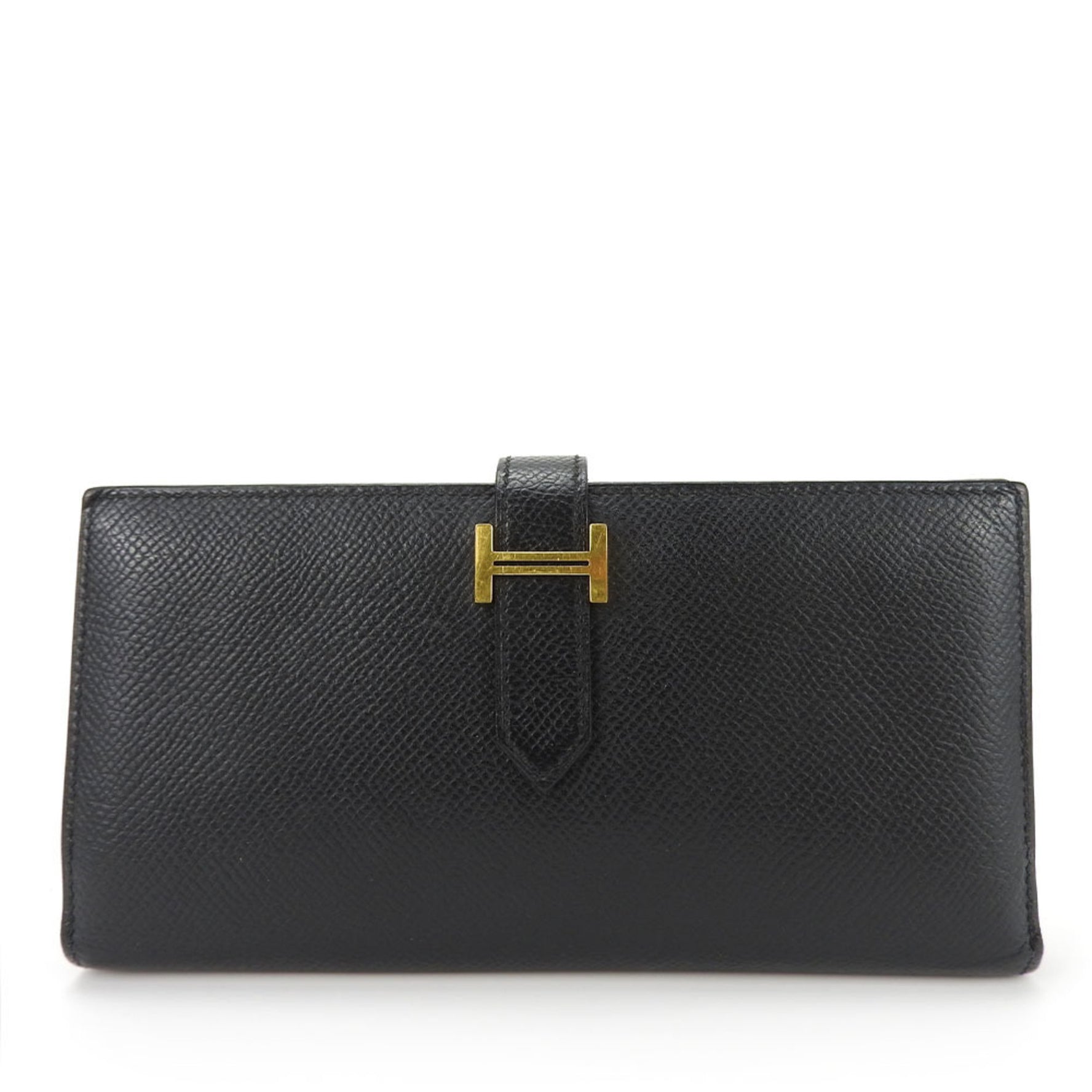 Hermes Long Wallet Bearn Soufflet Veau Epsom □R Stamped Accessory Men's