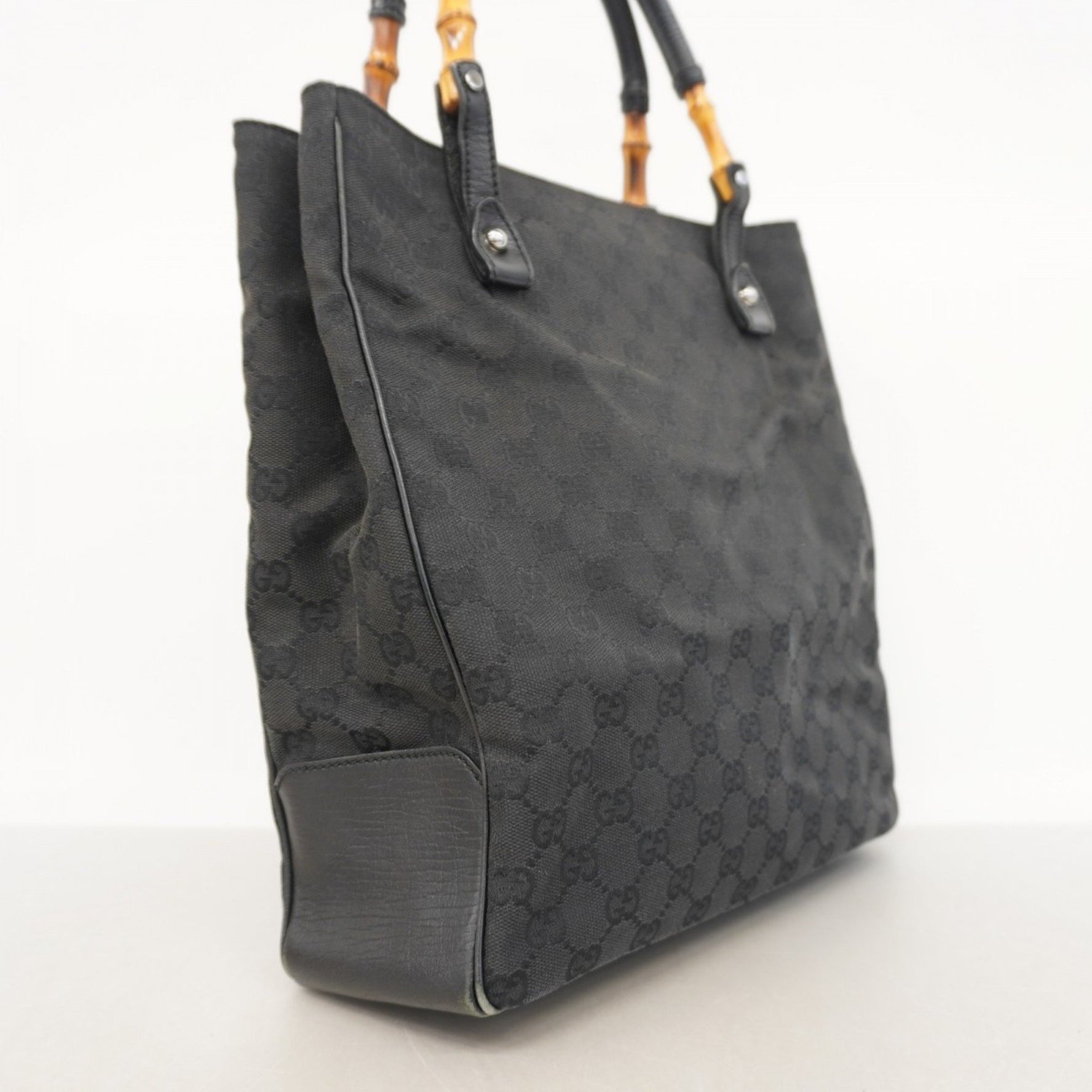 Gucci GG Canvas Bamboo Tote Bag