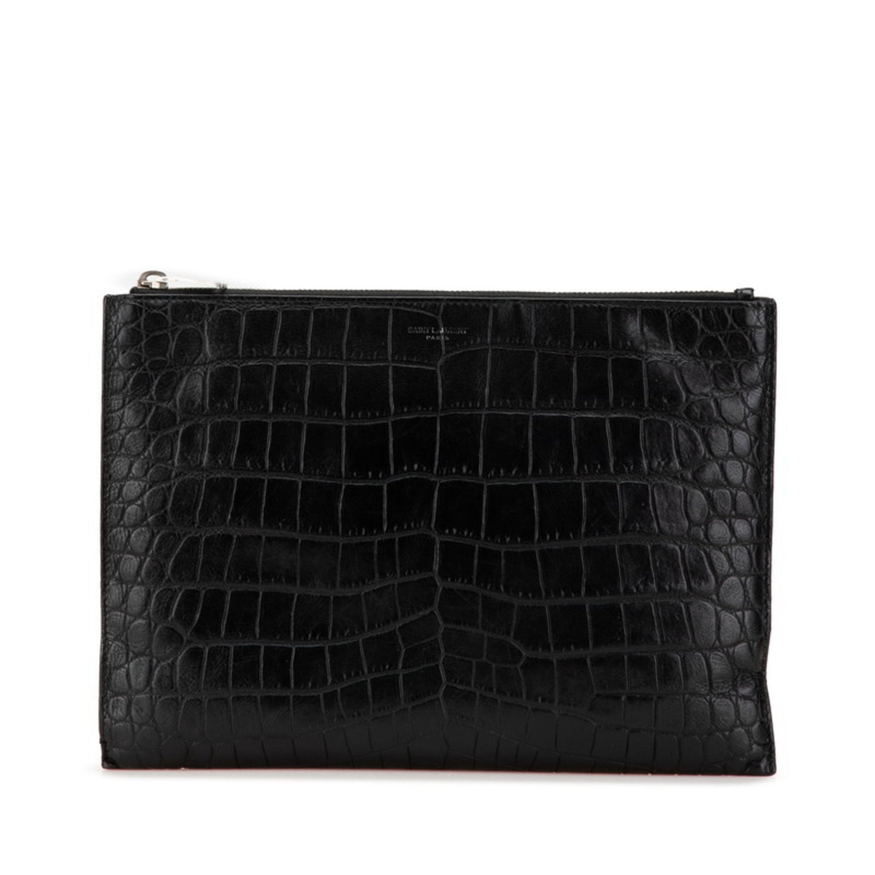 Saint Laurent Crocodile Embossed Clutch Bag/Second Bag Leather