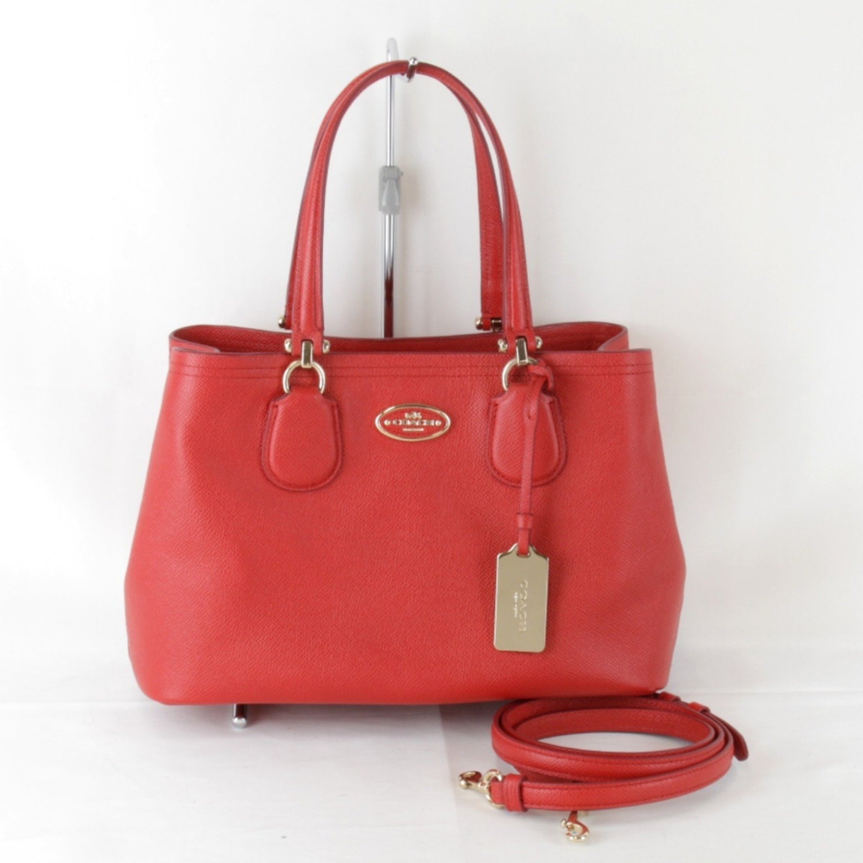 COACH handbag leather red ladies