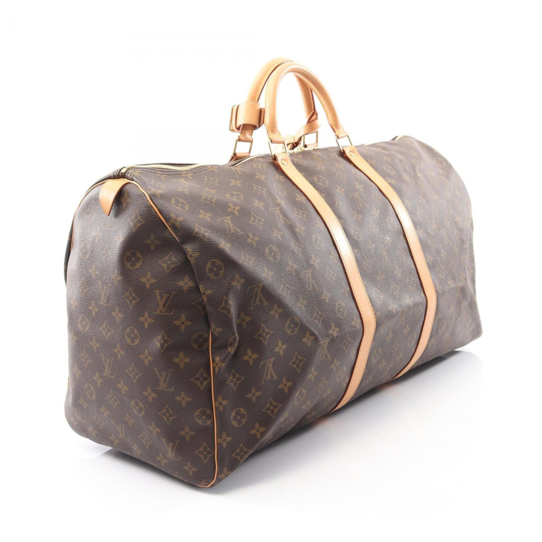 Louis Vuitton Keepall 60 Boston Bag, Coated Canvas and Leather, Monogram, Brown, Men's