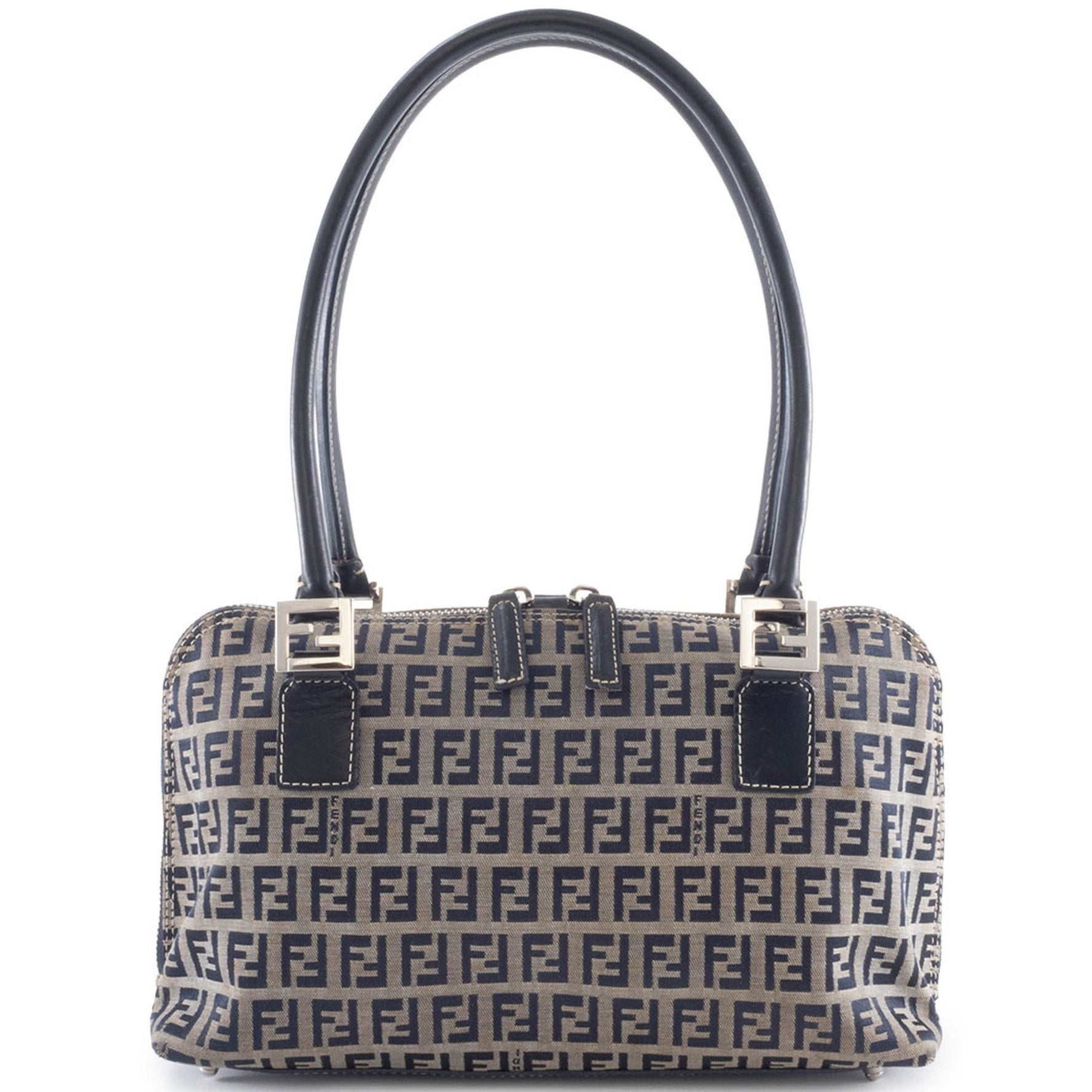 Fendi Zucca Bag, Zucchino Canvas, Navy/Beige