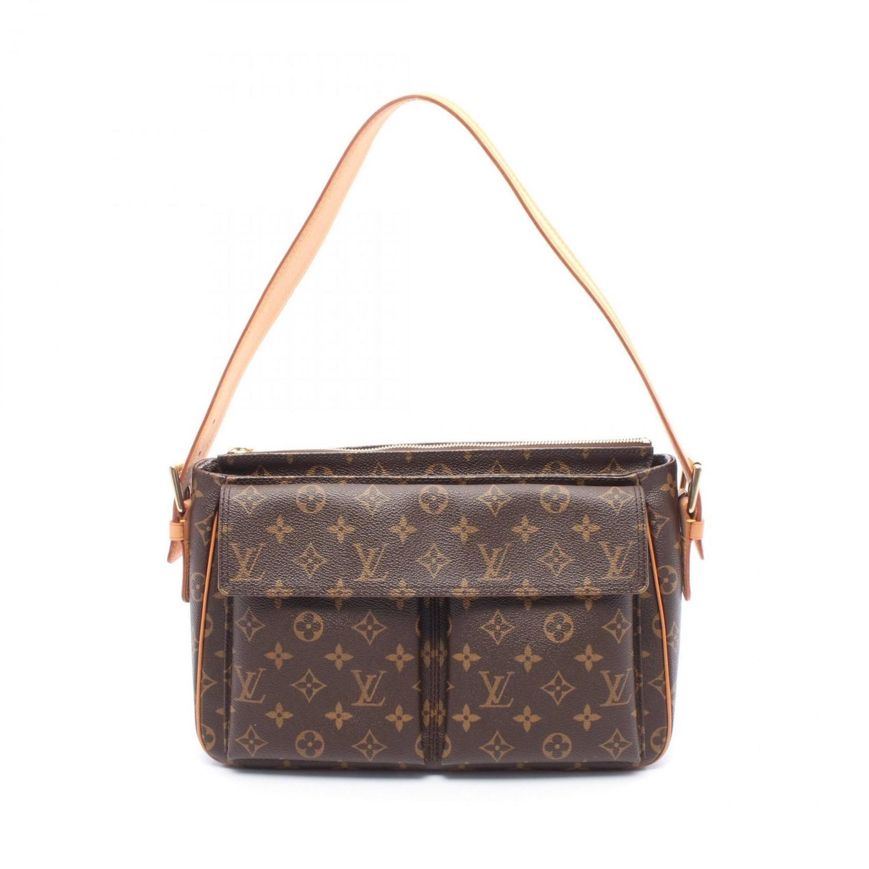 Louis Vuitton Viva Cite GM Shoulder Bag in Coated Canvas and Leather with Monogram Design