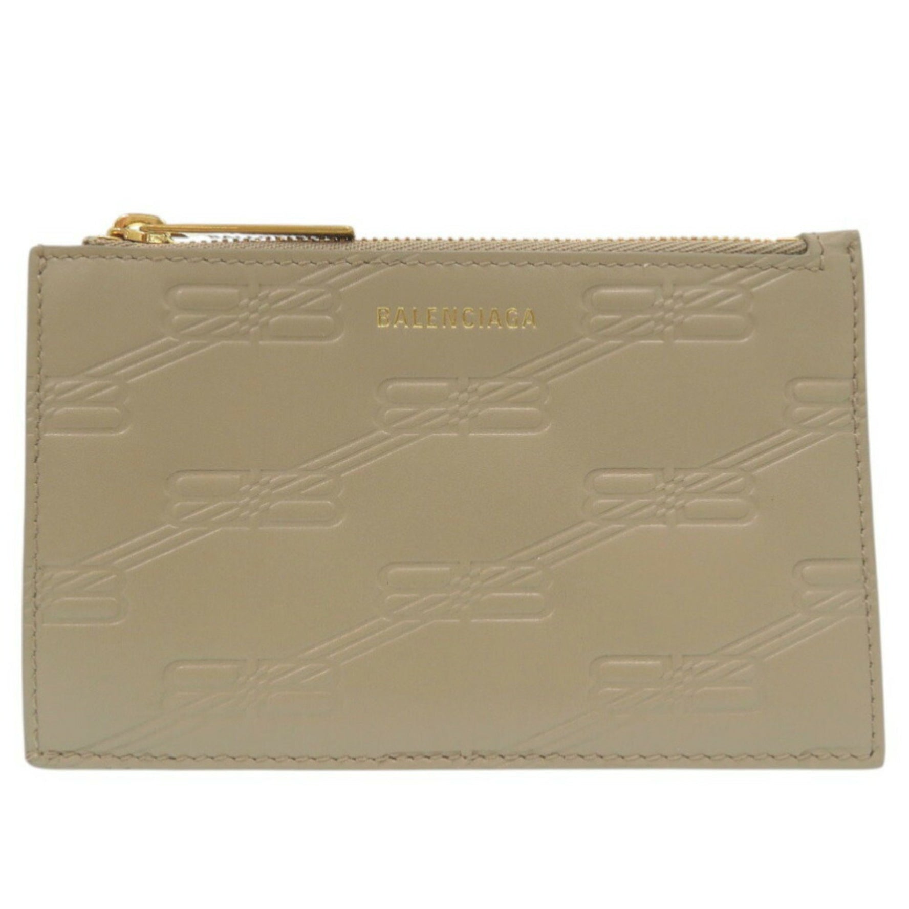 Like new Balenciaga BB Monogram Fragment Case, card case, embossed finish, coin leather