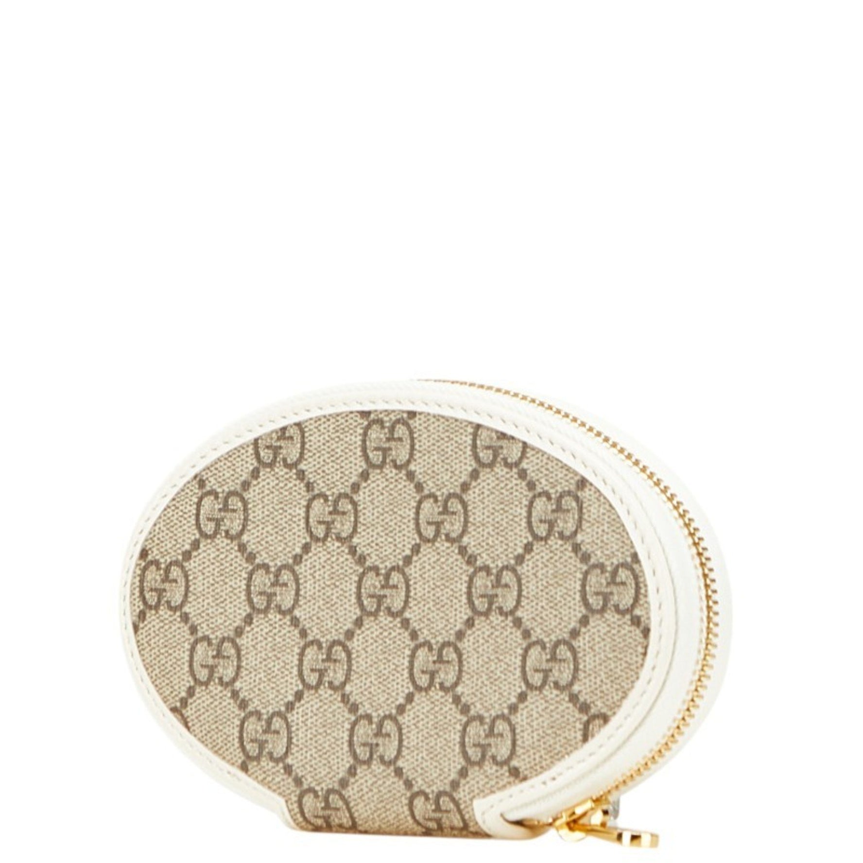 Gucci GG Supreme Horsebit Wallet/Coin Purse Beige White Leather