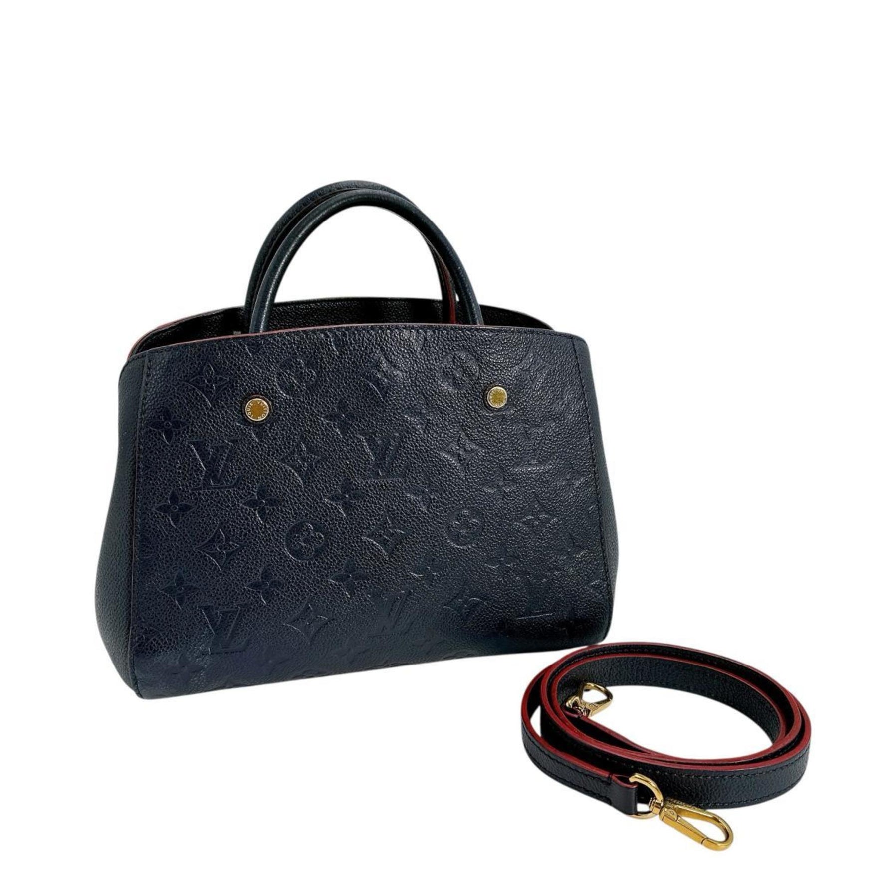 Louis Vuitton Shoulder Bag Montaigne BB Empreinte Marine Rouge Monogram