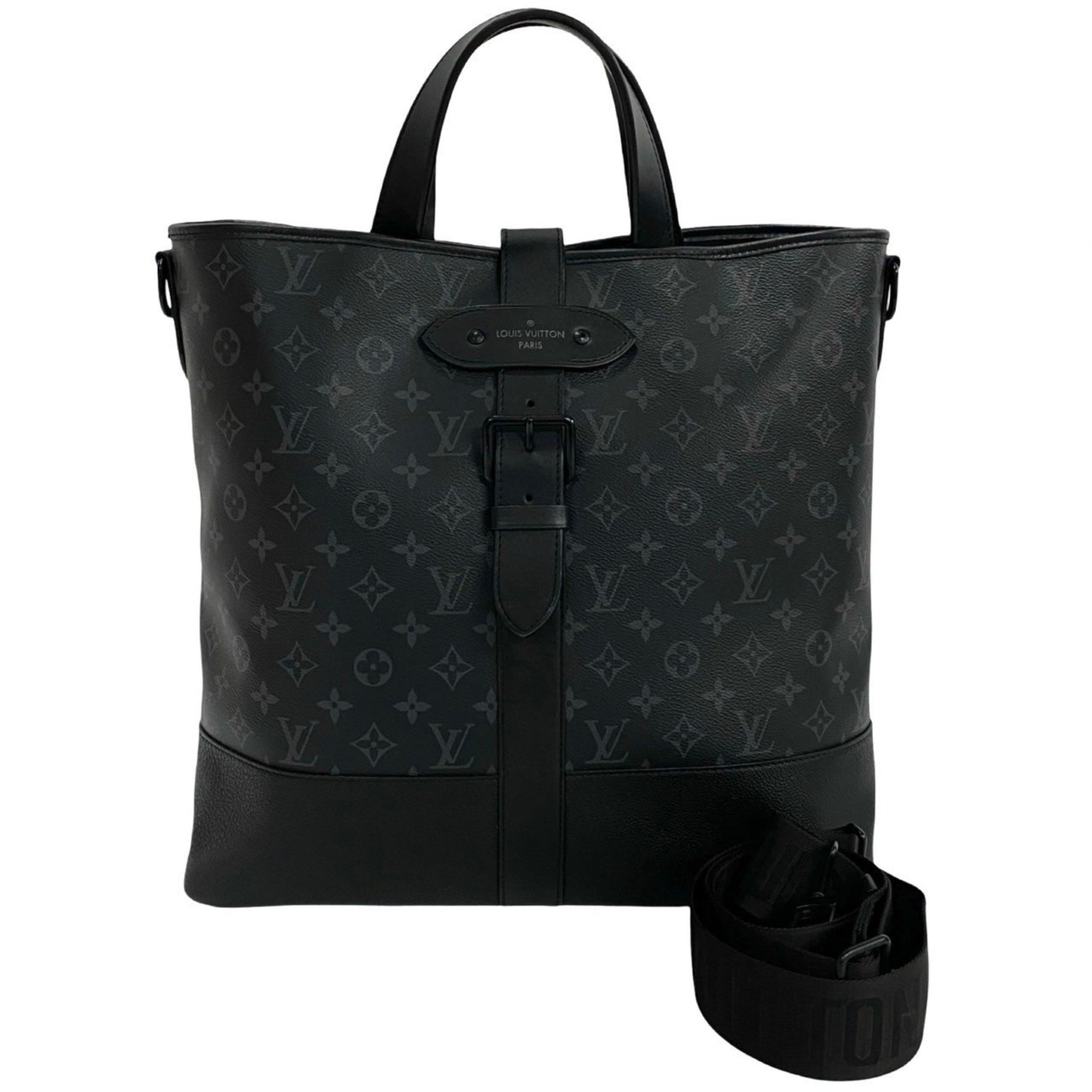 Louis Vuitton Saumur Monogram Eclipse Leather Handbag/Shoulder Bag