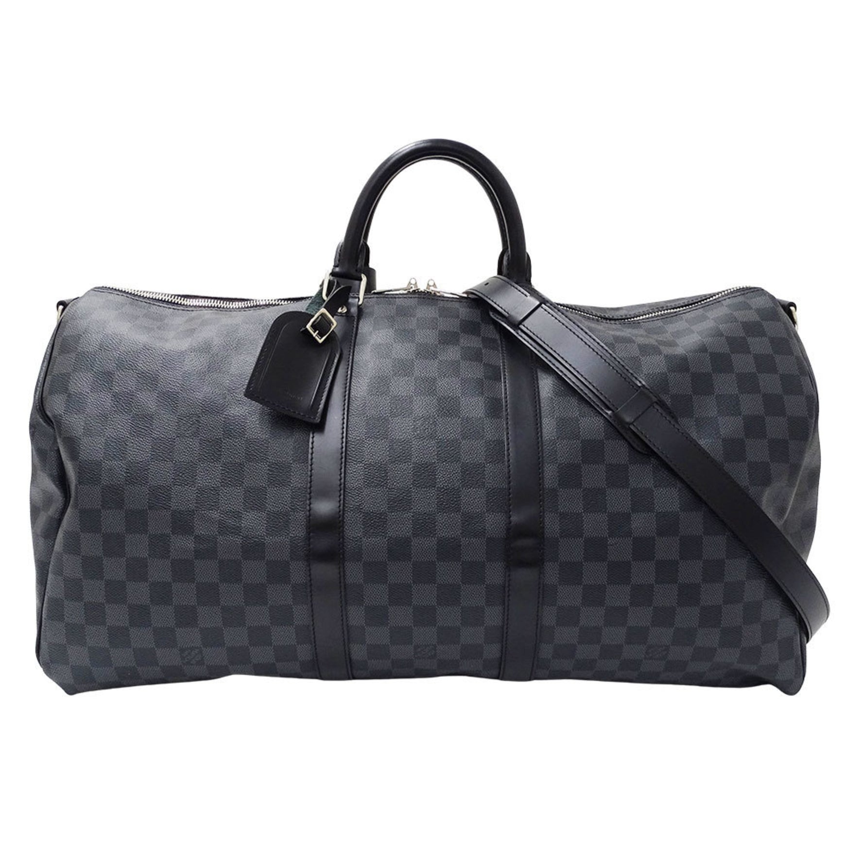 Louis Vuitton Keepall Bandouliere 55 Boston Bag in Damier Graphite Canvas, Large Capacity, Travel