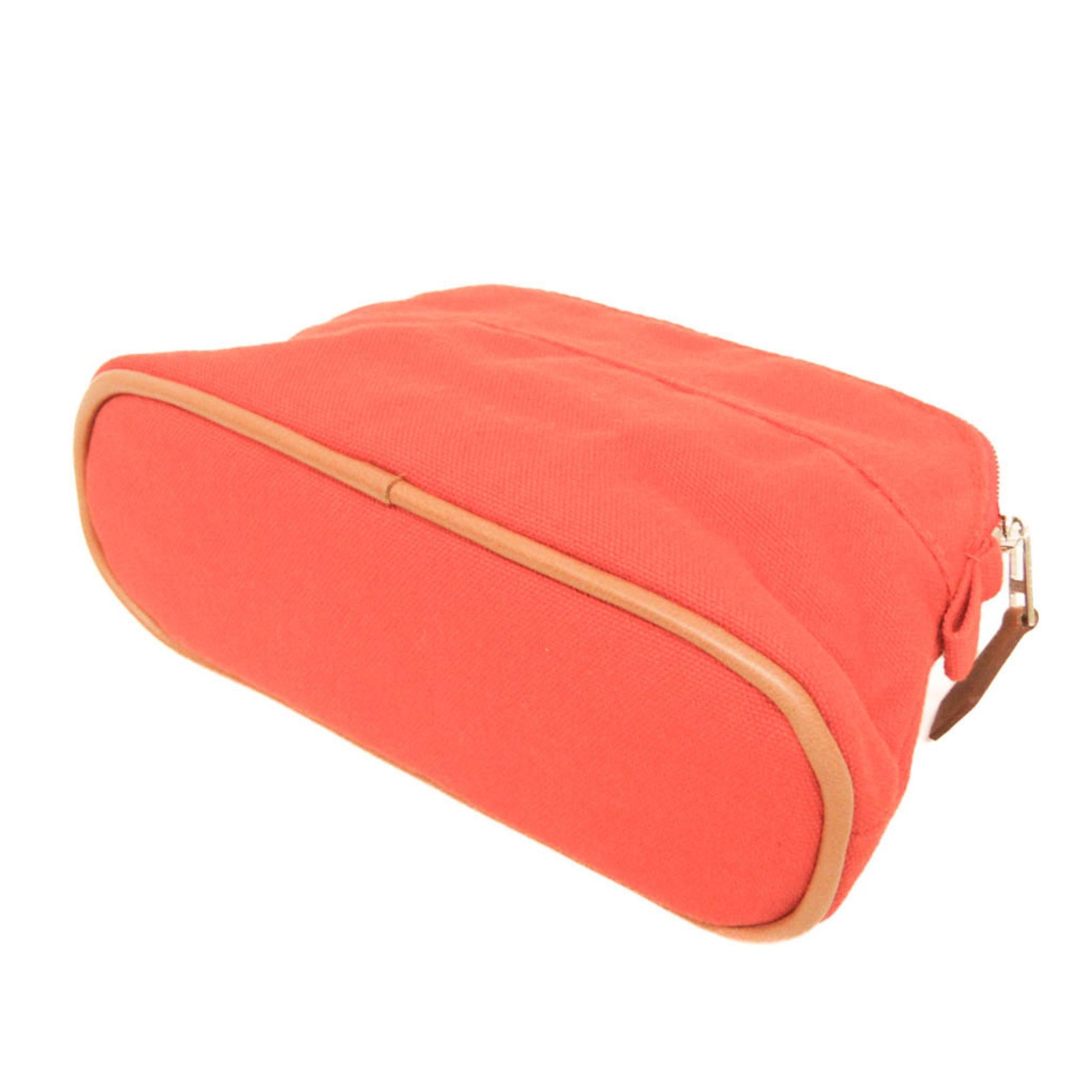 Hermes Bolide Mini Mini Cotton,Leather Pouch Brown,Orange