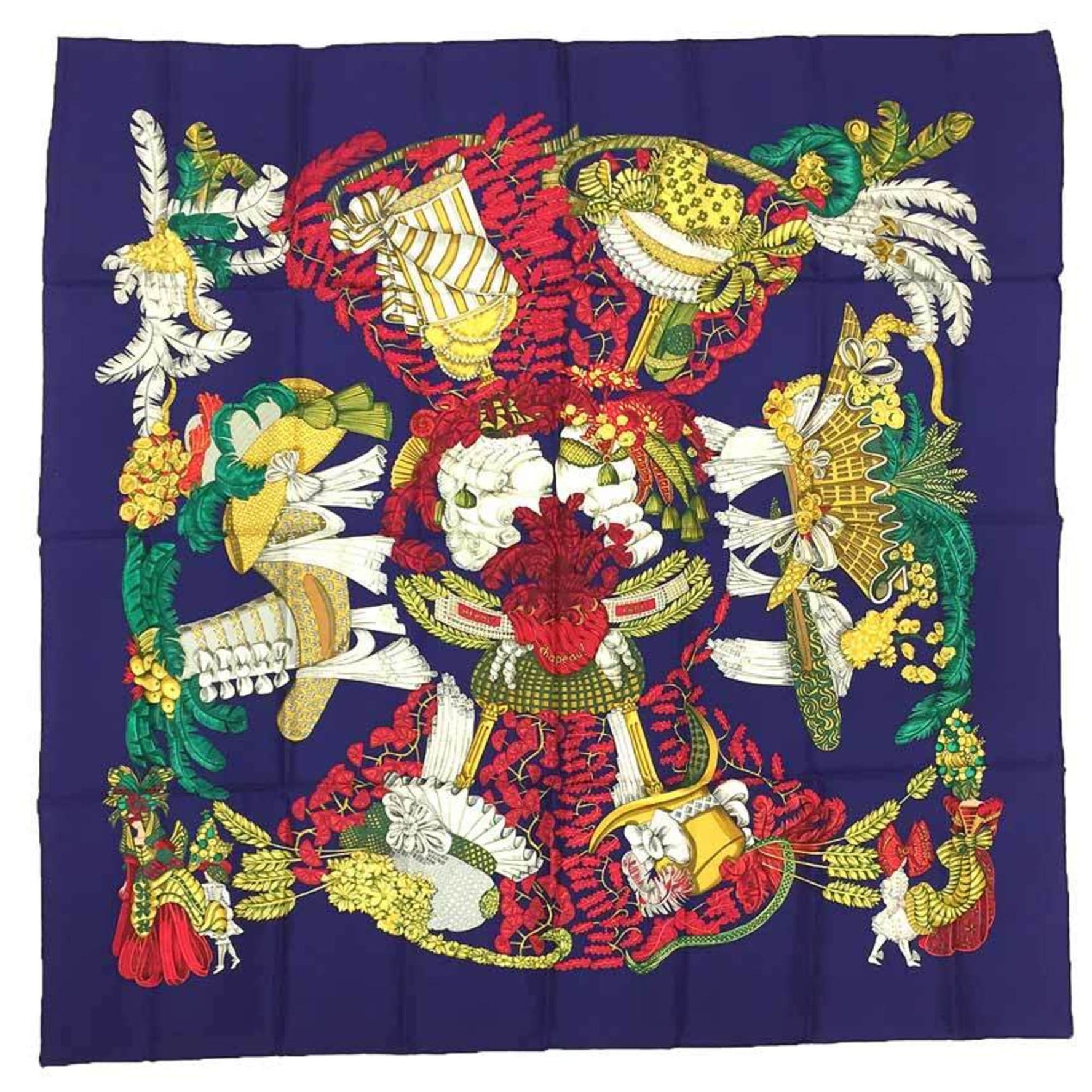 HERMES Scarf/Muffler Carré 90 CHAPEAU (Hat-off) 100% Silk Hermès Scarf