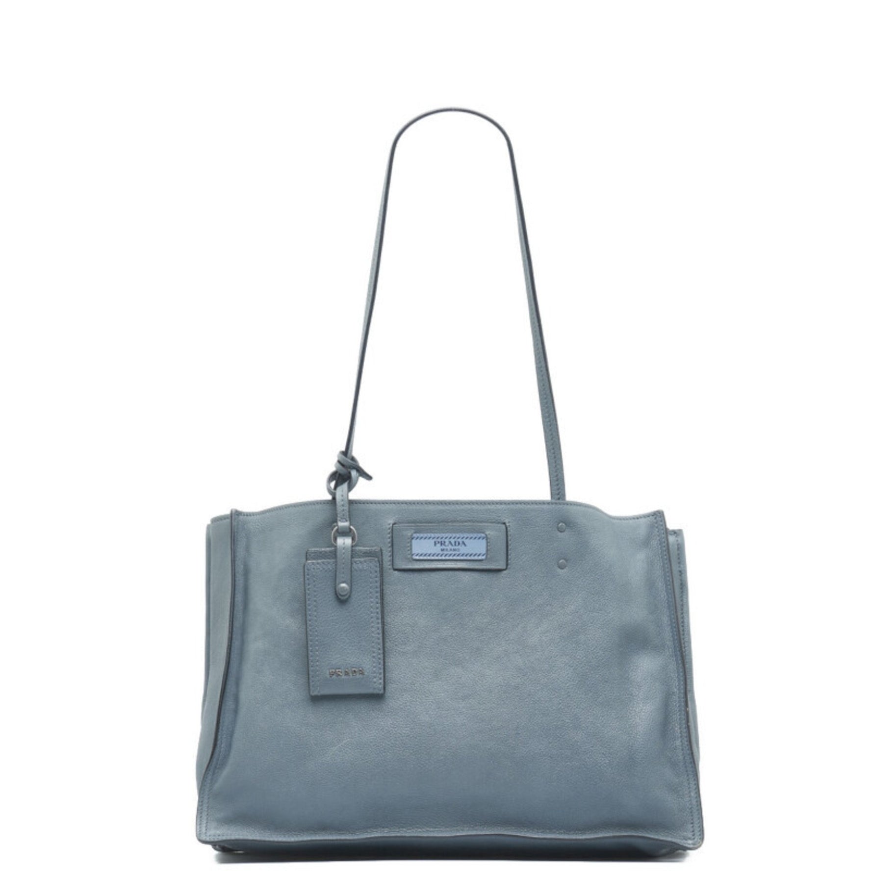 Prada Etit Shoulder Bag Tote Blue Leather