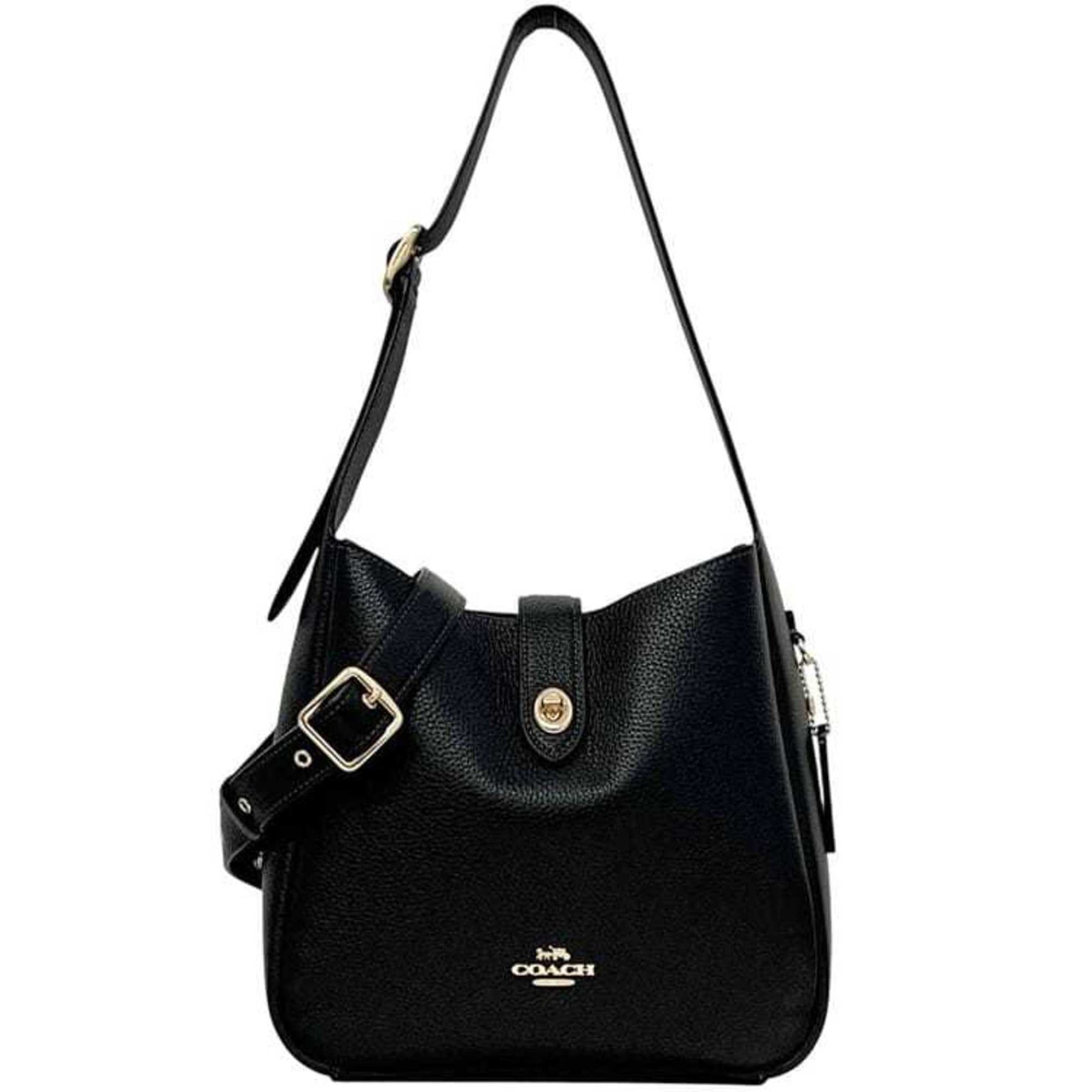 Coach Hadley Convertible Crossbody Bag in IMBLK Leather. This shoulder bag features a turnlock closure and is perfect .
