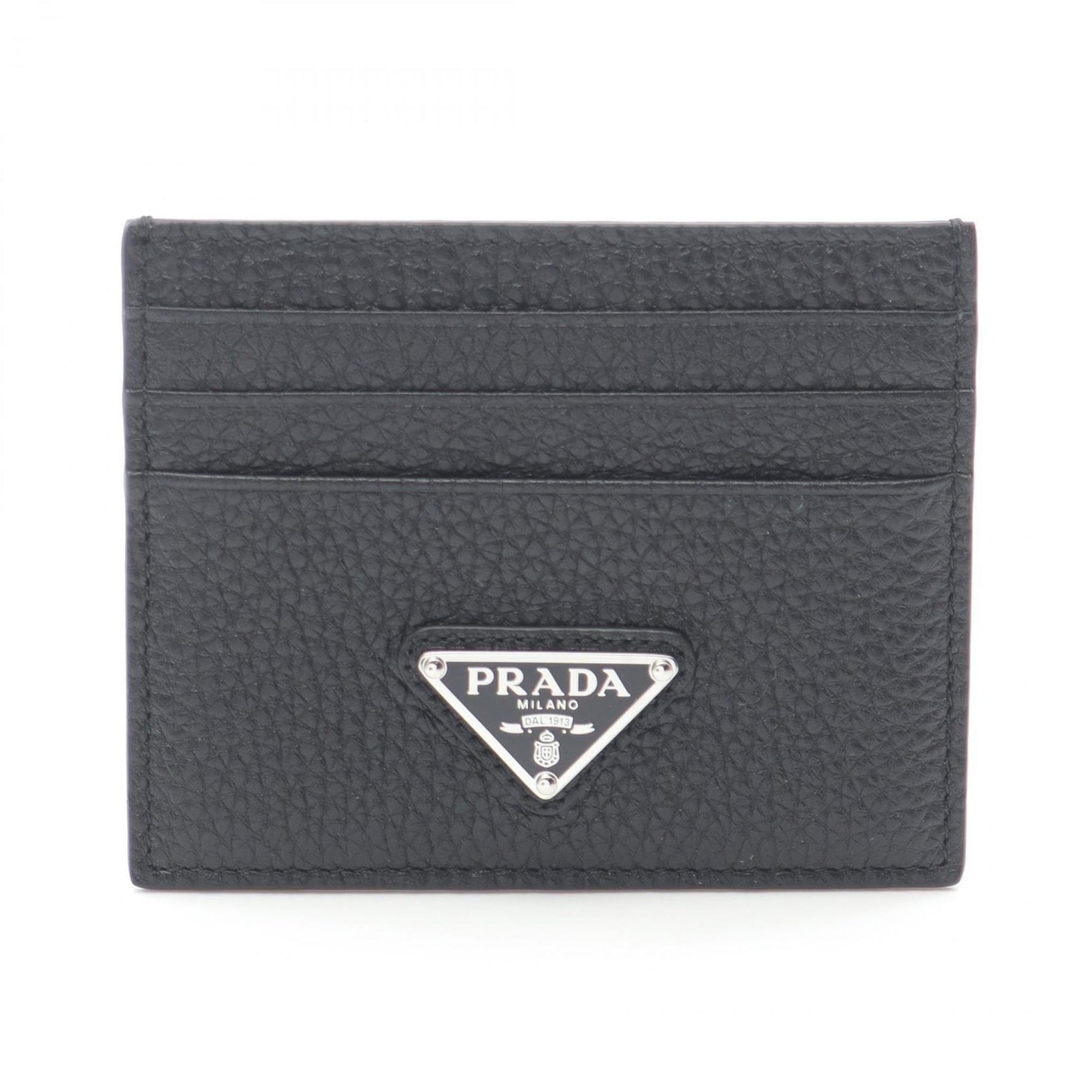 PRADA VIT.DAINO TRIAN Business Card Holder/Card Case Leather Men's