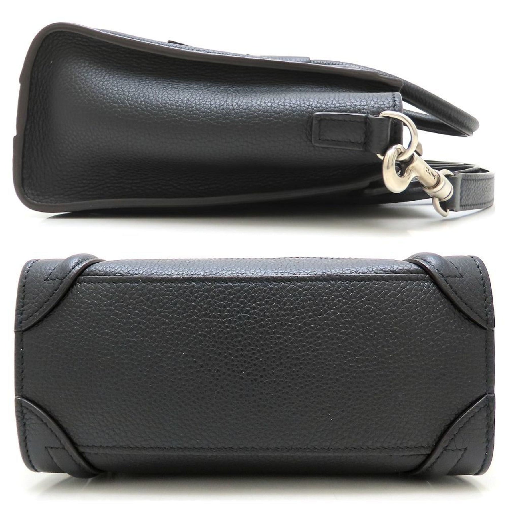 CELINE Luggage Nano Handbag in Drummed Calfskin