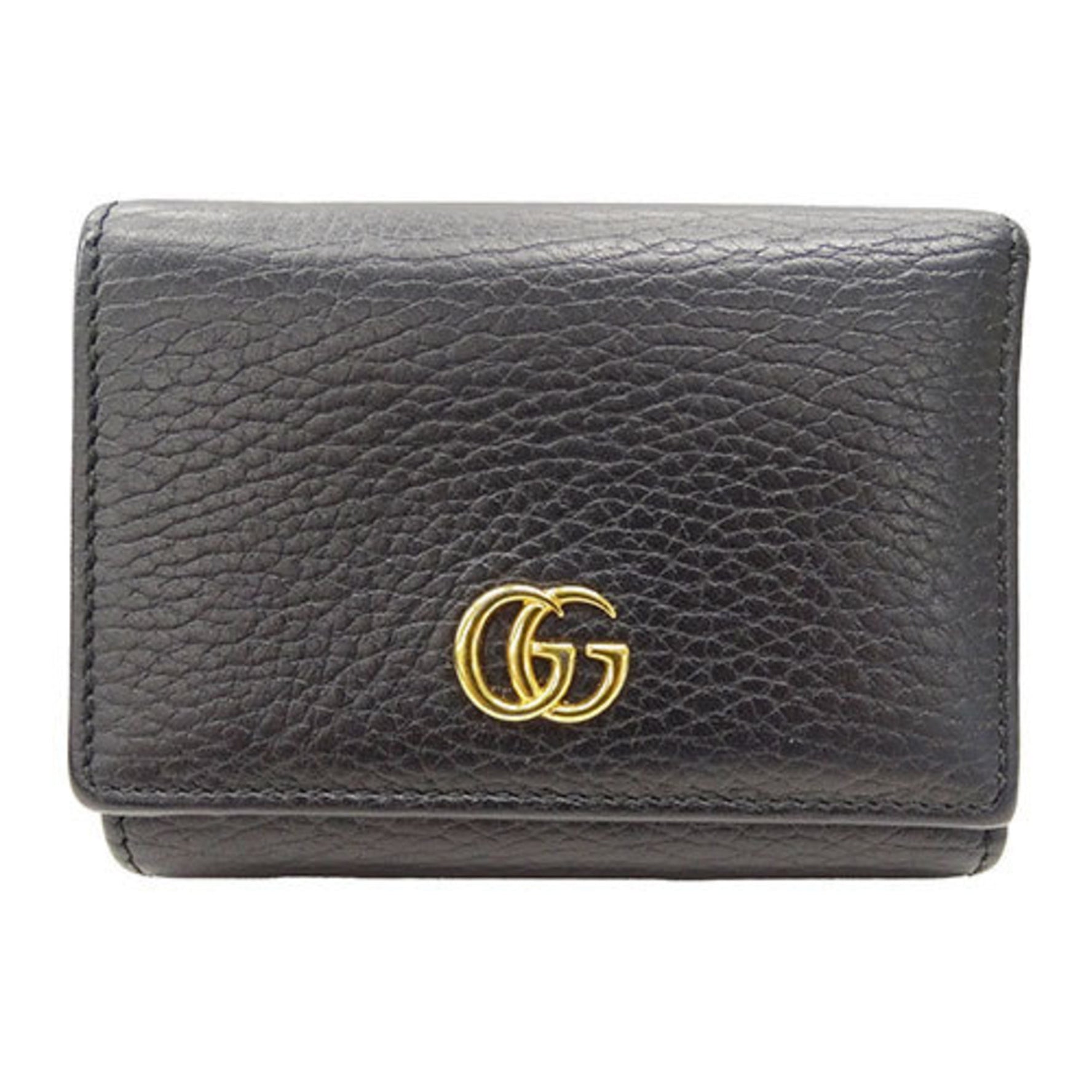 GUCCI Wallet and Men, Tri-fold Leather Petit Marmont