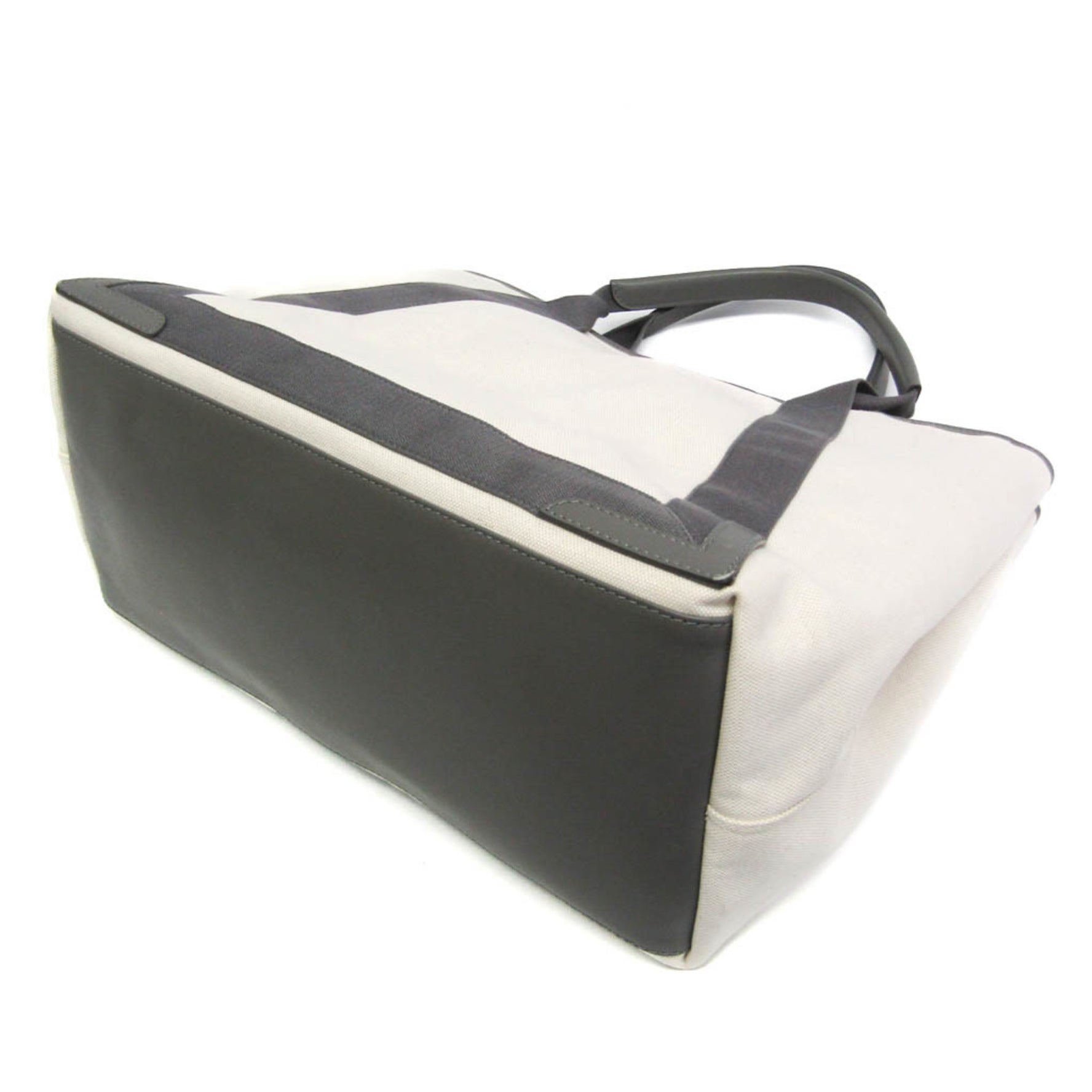 Balenciaga Navy Cabas M Canvas,Leather Tote Bag Cream,Gray