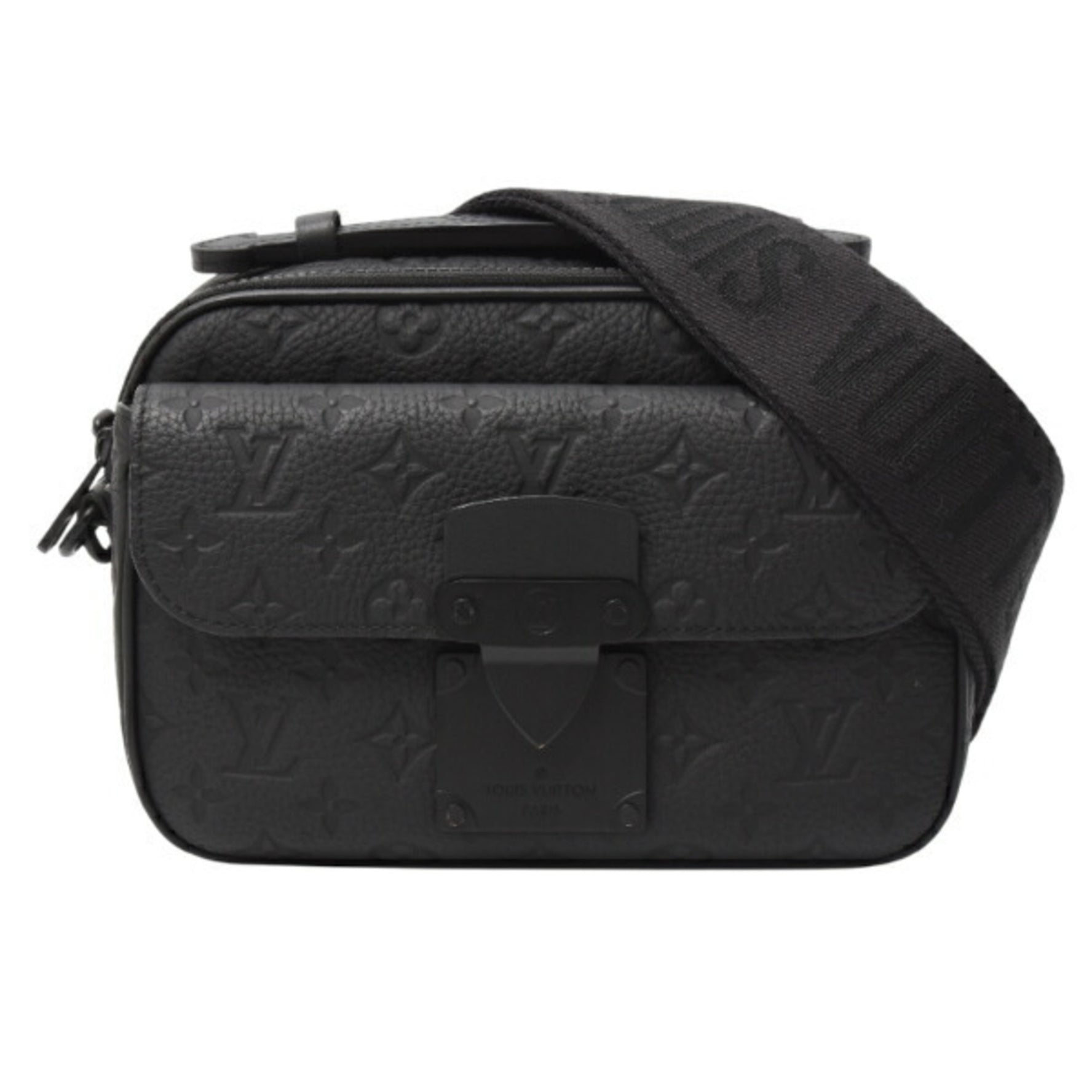 Louis Vuitton S Lock Shoulder Bag Monogram Taurillon Leather Noir Black