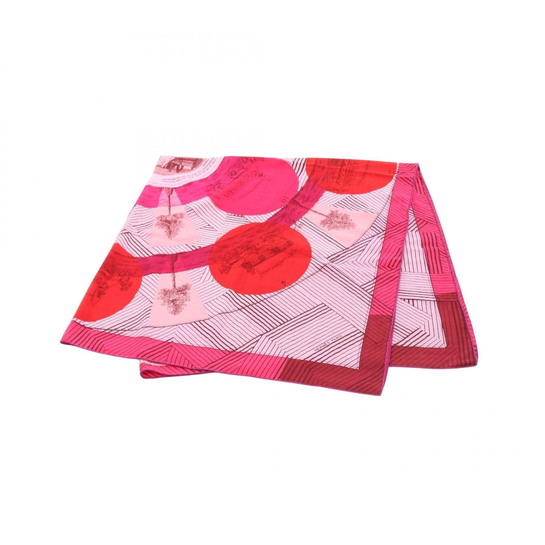 Hermes Carre Jean 140 JEU DES OMNIBUS ET DAMES BLANCHES Scarf Silk Cashmere Pink Multicolor