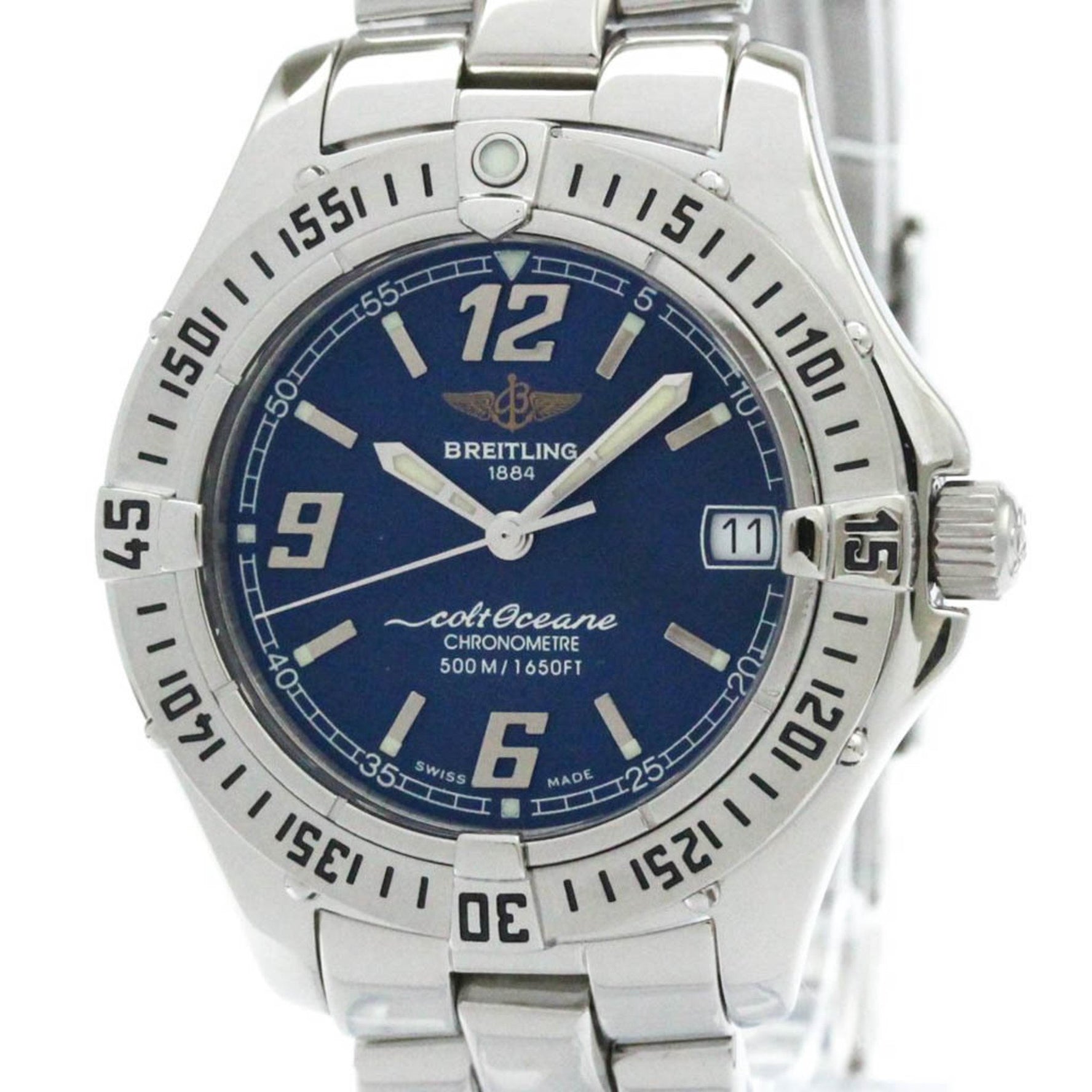 Polished BREITLING Colt Oceane Steel Quartz Ladies Watch A57350 BF582430