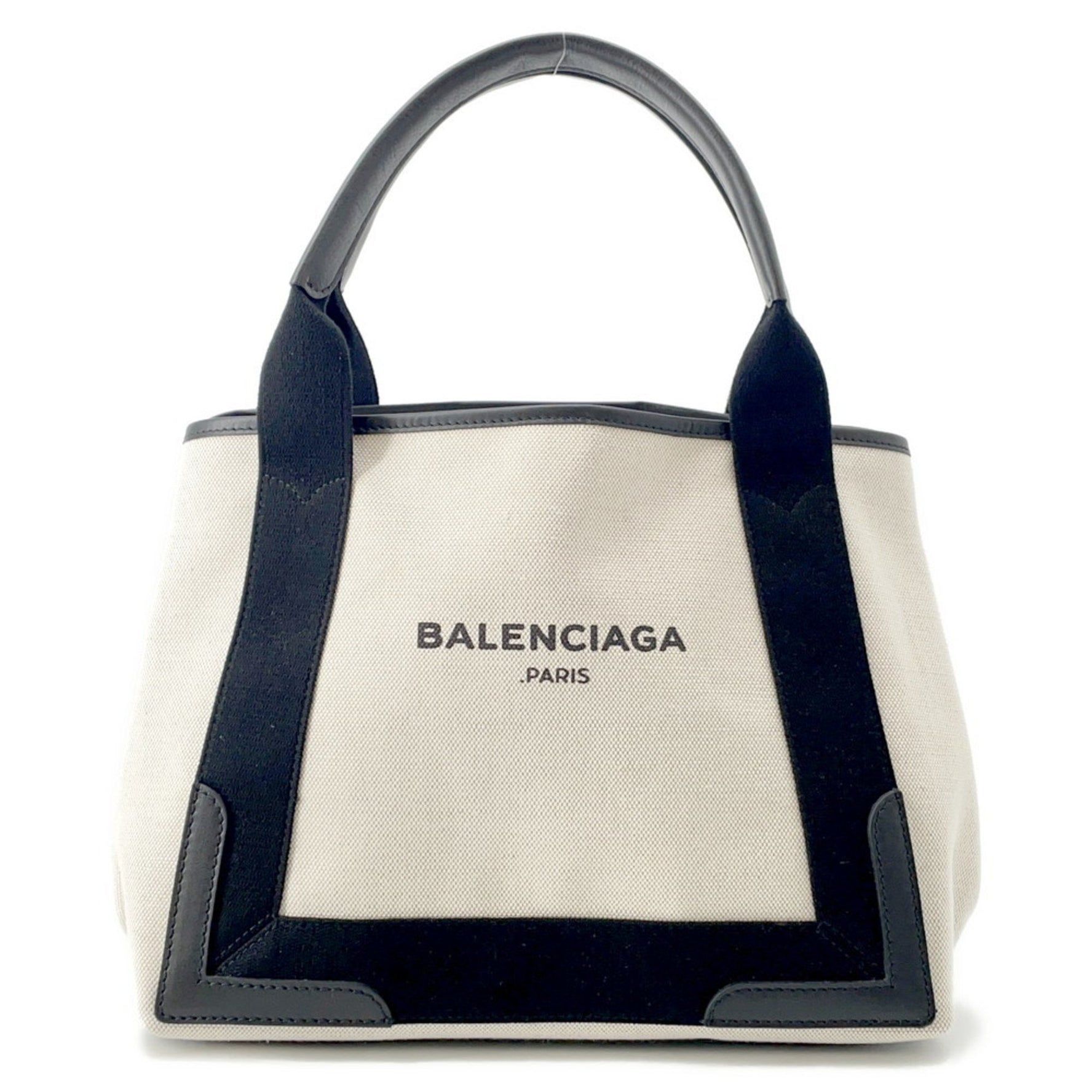 Balenciaga Navy Cabas Small Tote Bag Black and White, Size