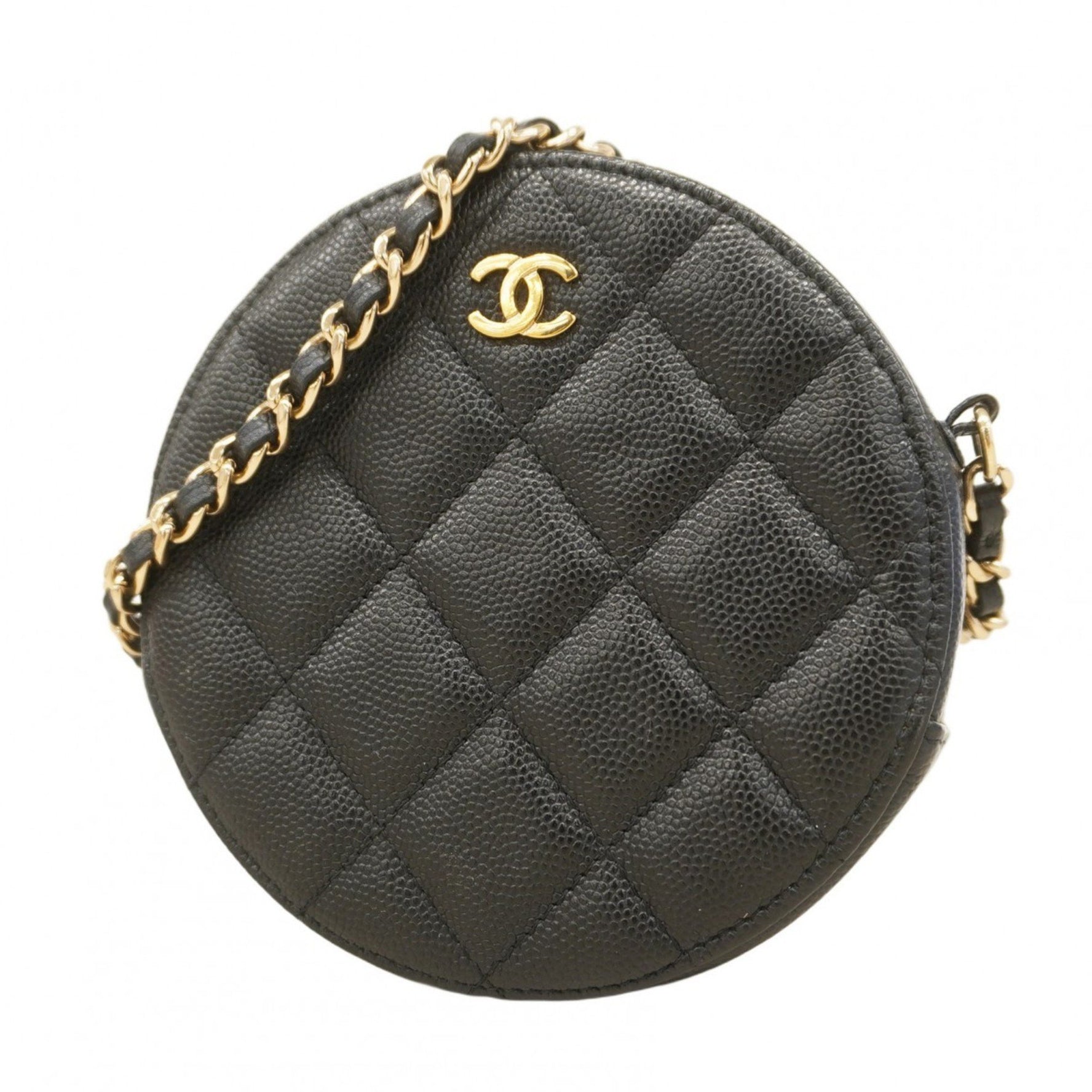 Chanel Matelasse Shoulder Bag with Chain, Caviar Skin, Champagne