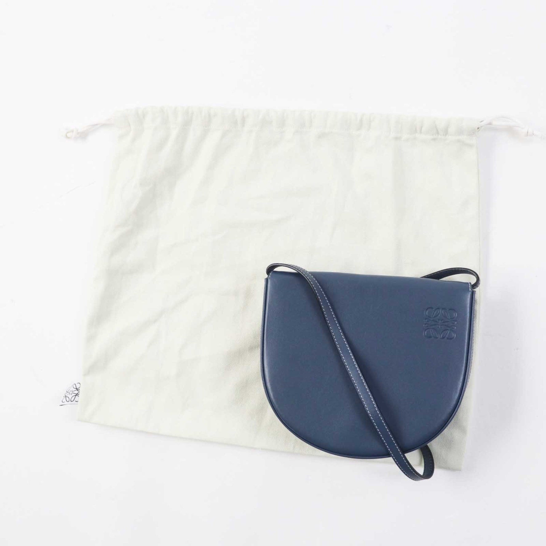 LOEWE Anagram Embossed Heel Pouch/Crossbody Leather Shoulder Bag, with Dust Made in Spain