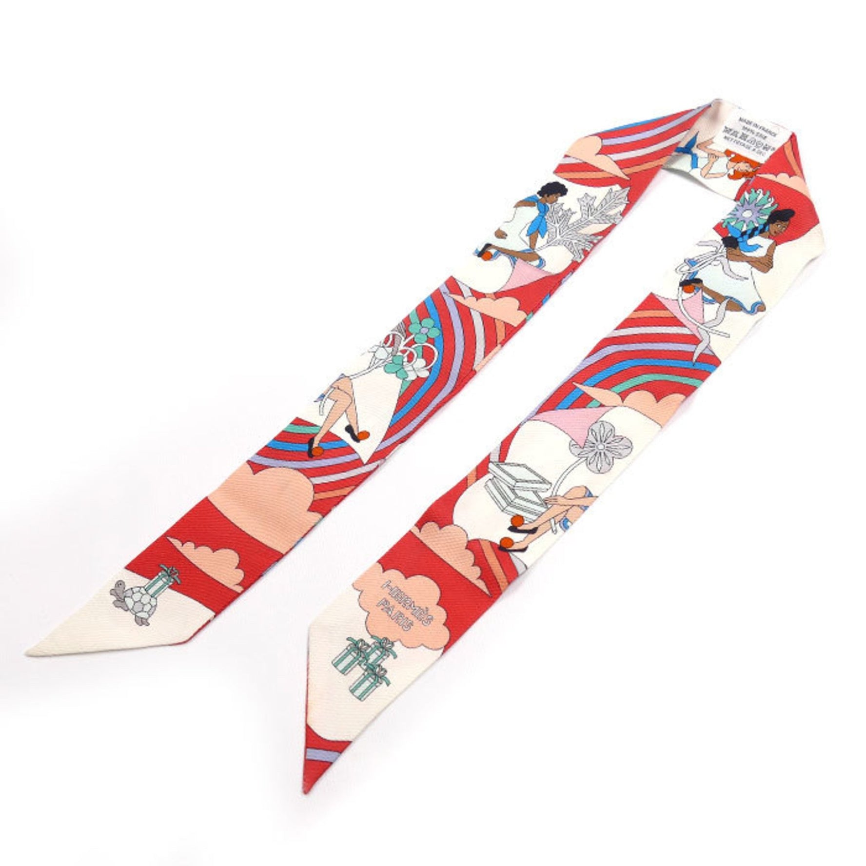 HERMES Twilly Flying Carre Carres Volants Scarf Muffler Multi