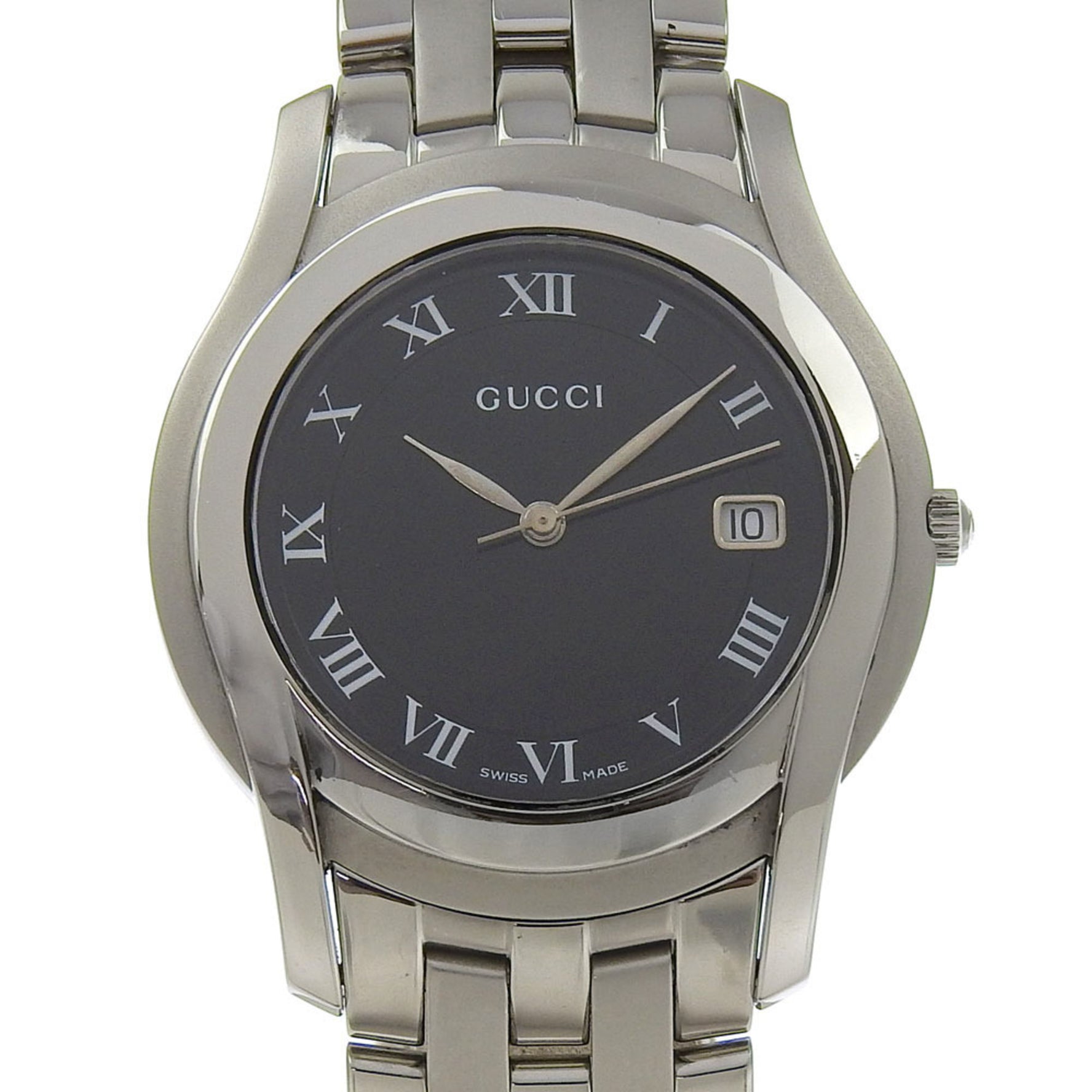 Gucci Watch Stainless Steel Quartz Analog Display Black Dial