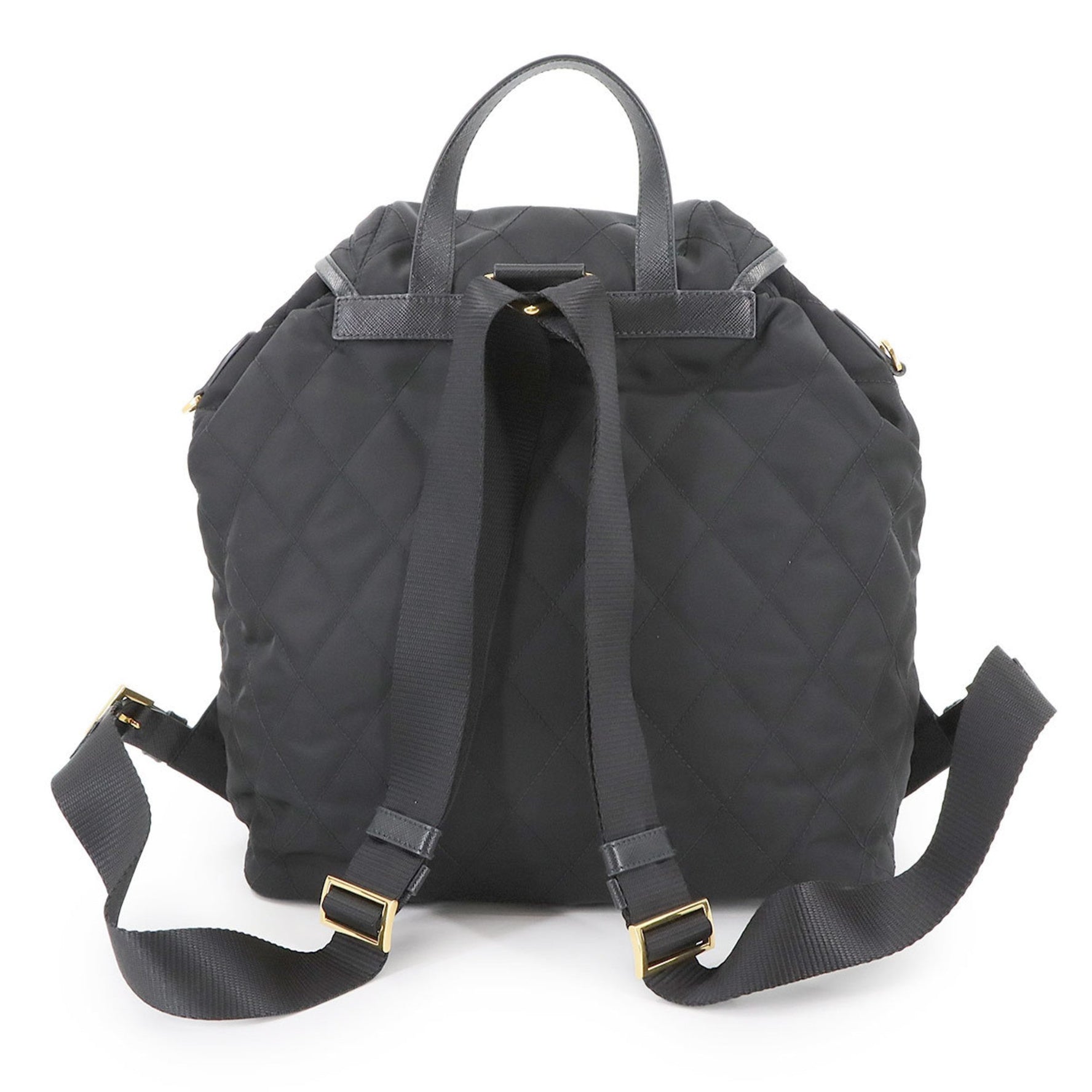 Prada Backpack, Quilted Nylon and Saffiano Leather, Black, 1BZ811