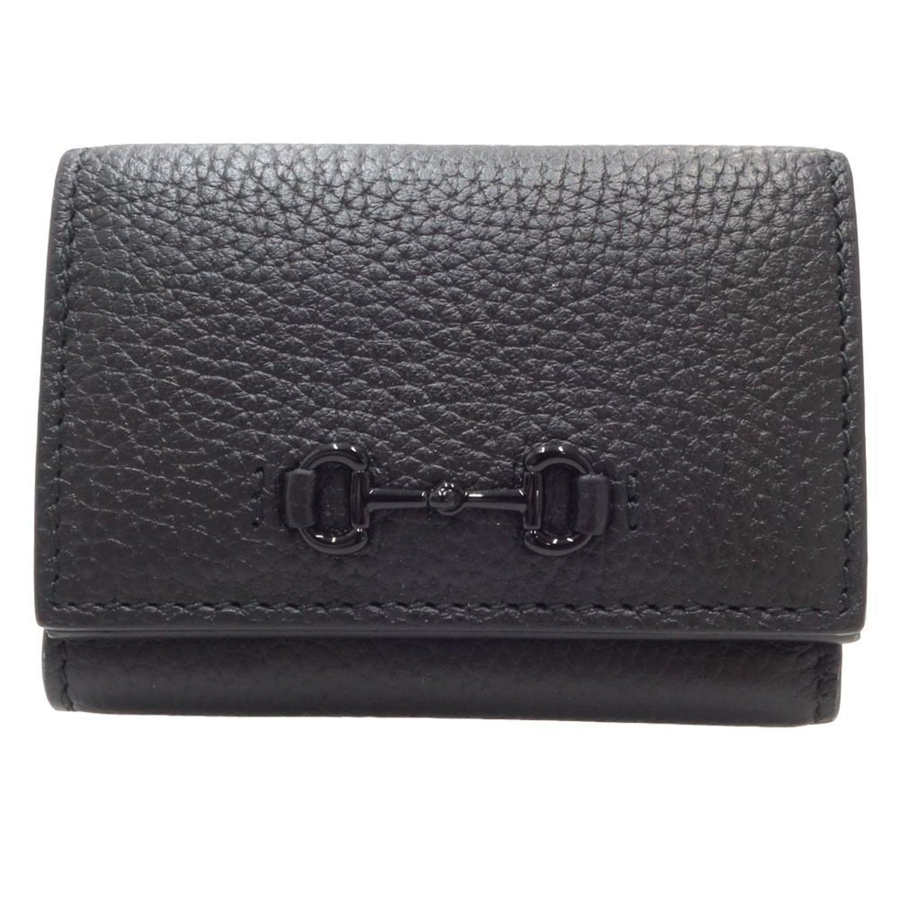 GUCCI Horsebit Compact Wallet Trifold Calf