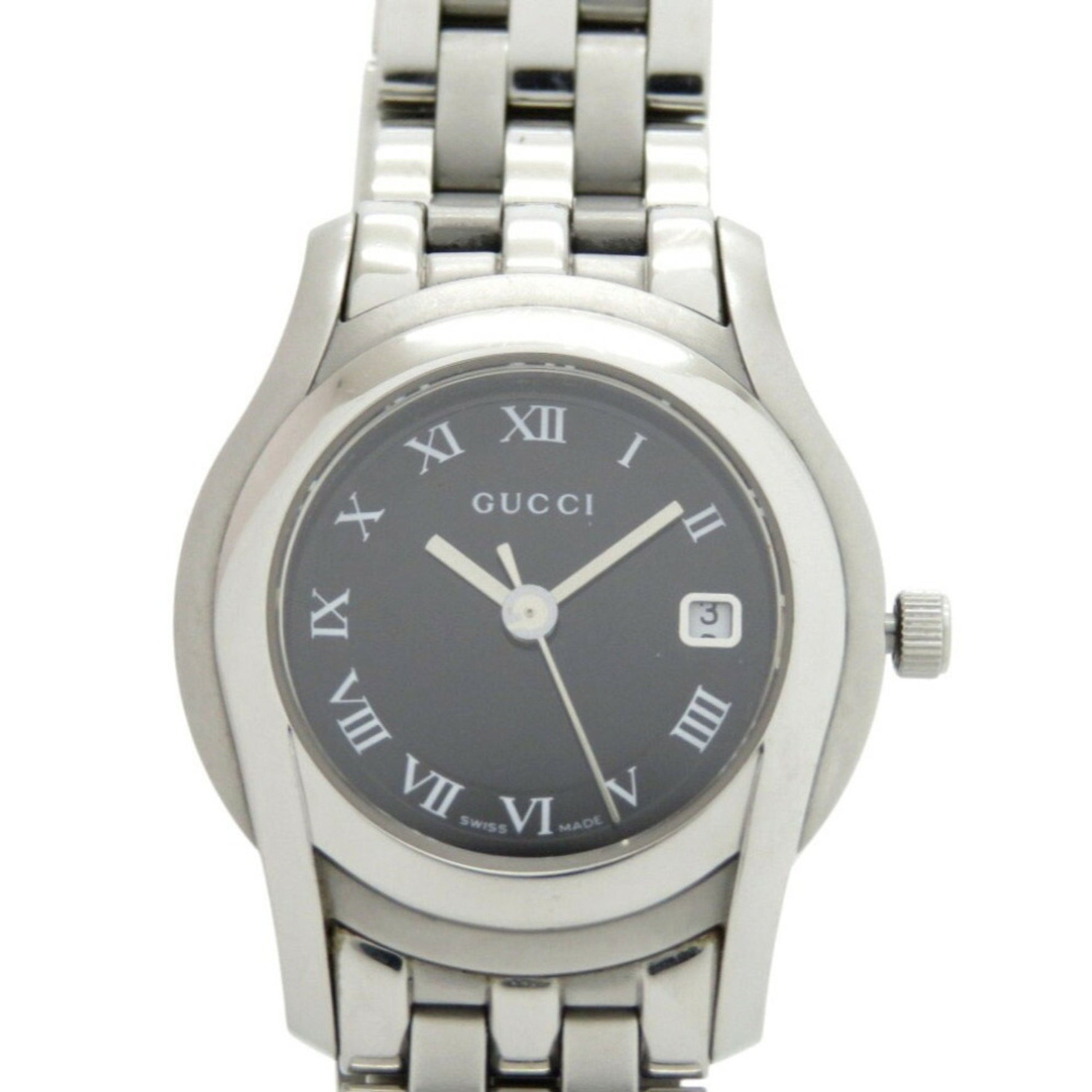 Gucci Stainless Steel and Silver Quartz Watch with Dial