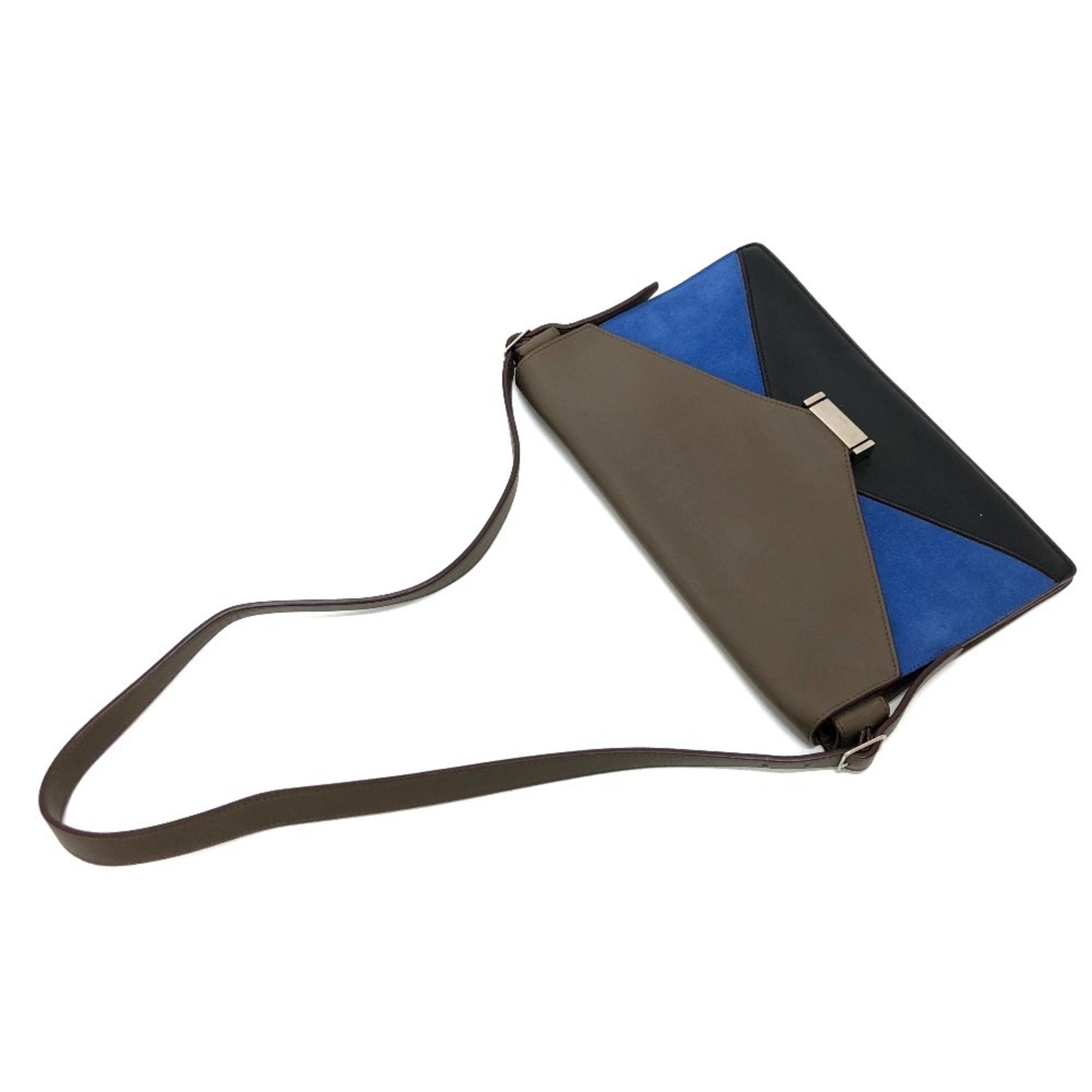 CELINE Brown Leather Crossbody Bag Shoulder