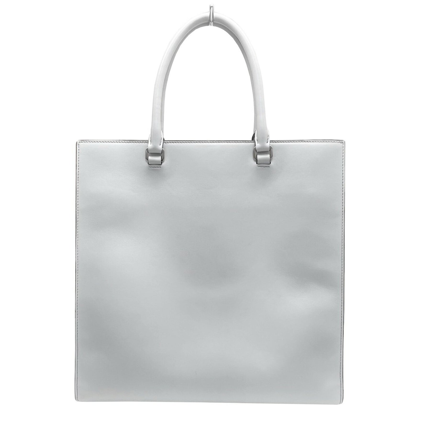 PRADA Embossed Triangle Tote Bag Handbag Shell Men's