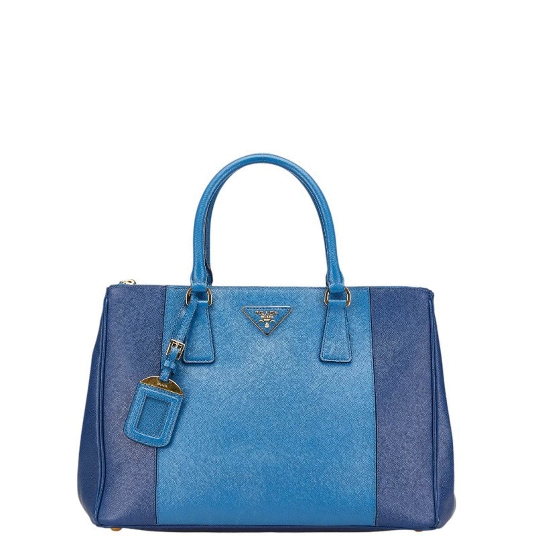 Prada Triangle Logo Plate Handbag Saffiano