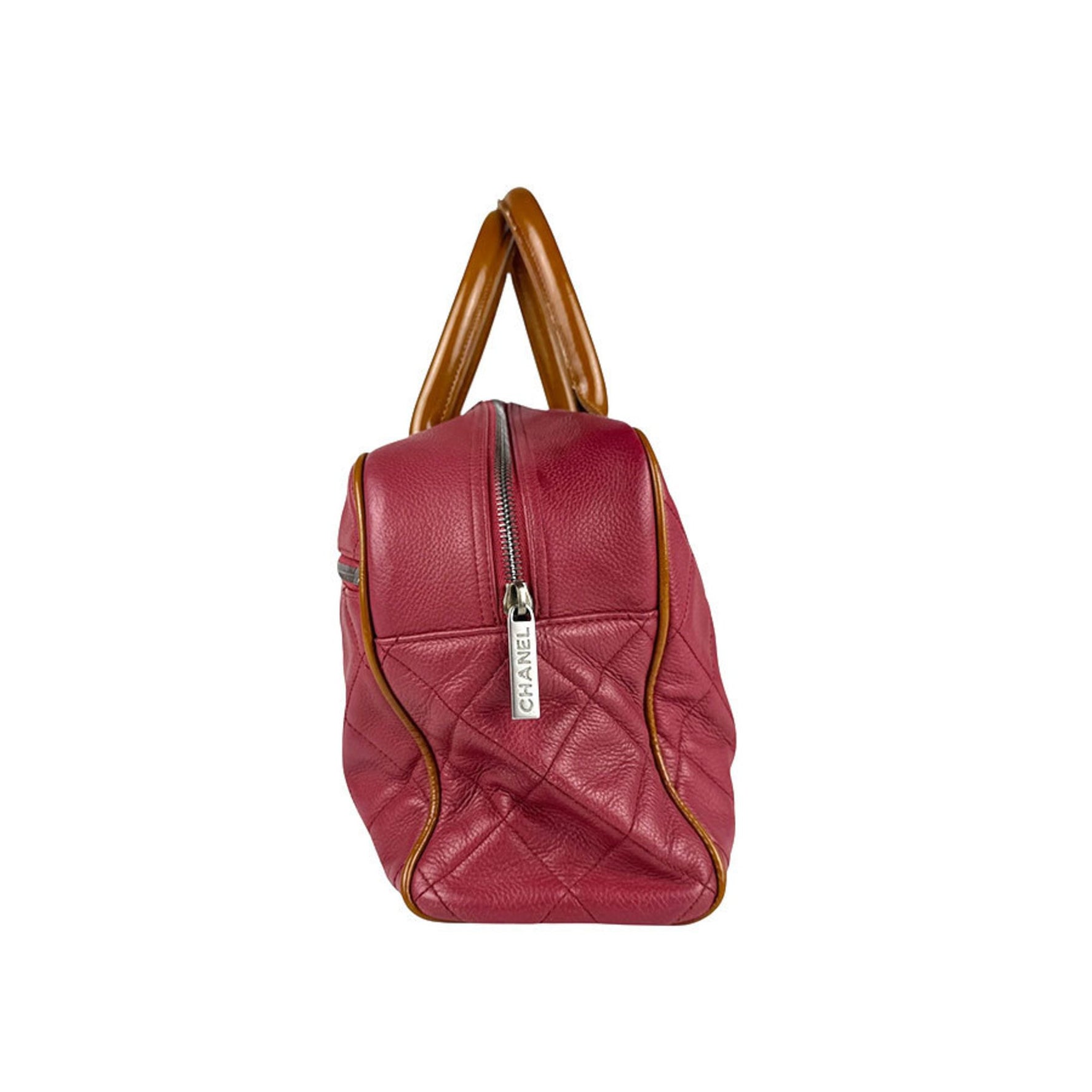 CHANEL Handbag Matelasse Caviar Leather Patent Magenta