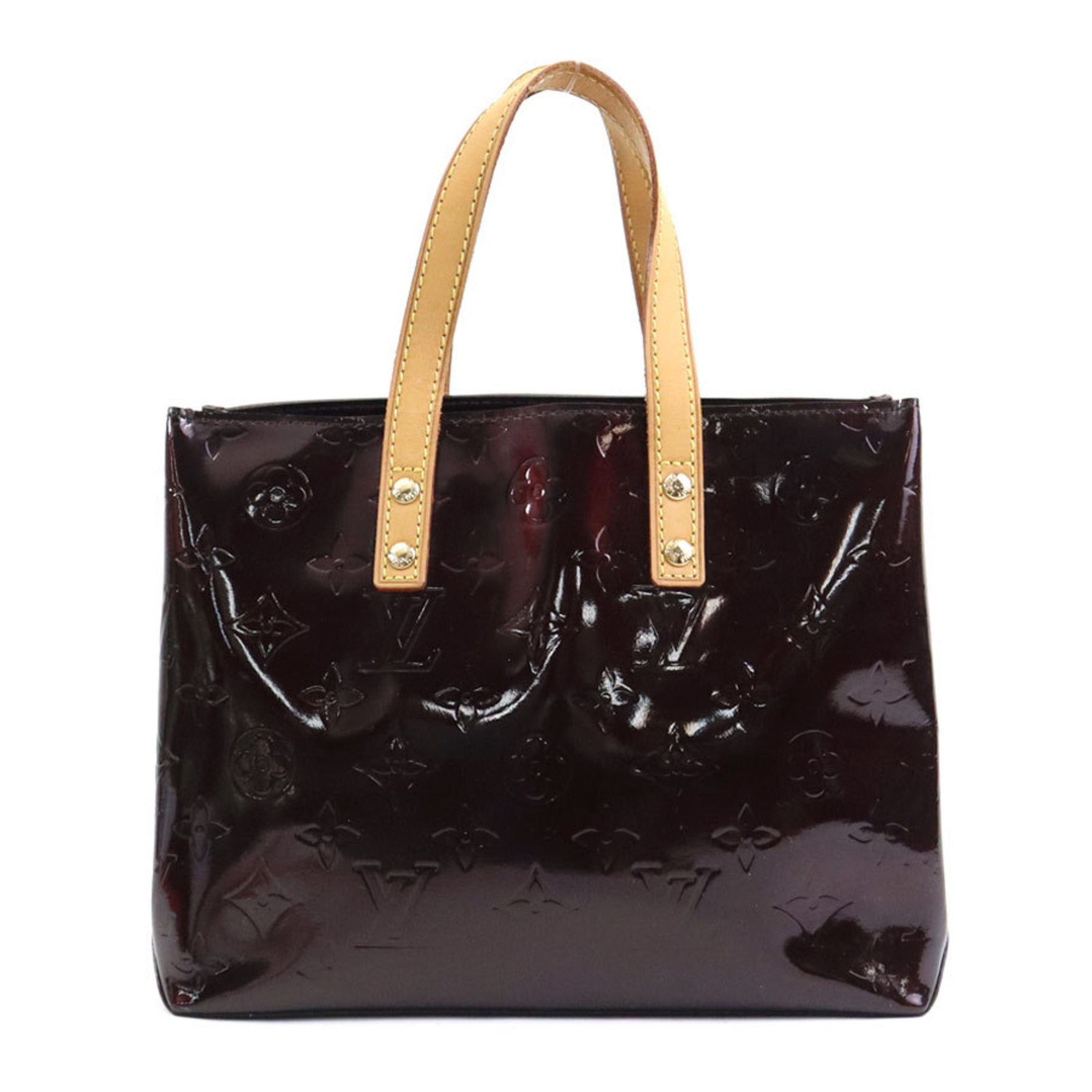 Louis Vuitton Handbag Monogram Vernis Reed PM Patent Leather Amaranth Gold