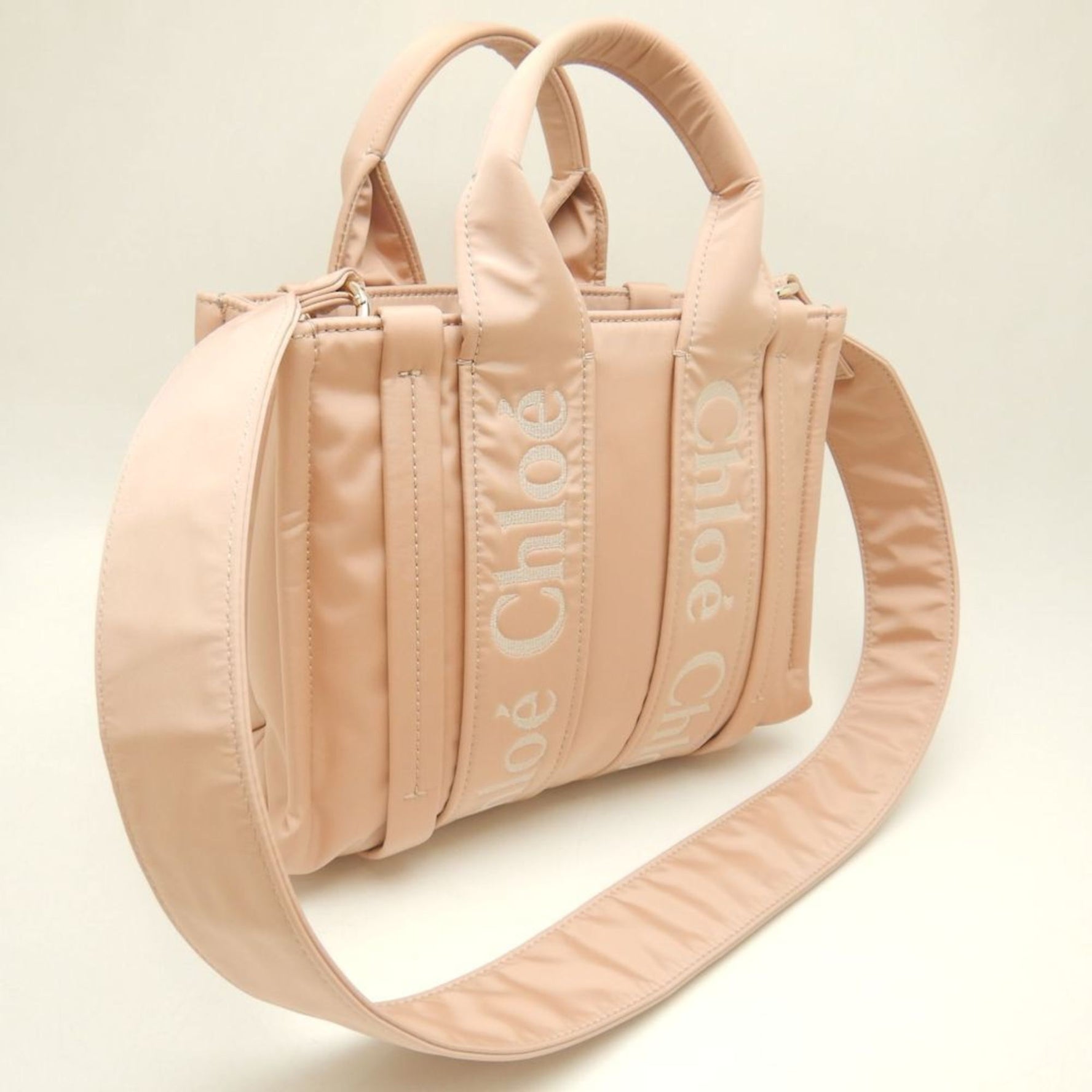 Chloé Chloe Woody Small Tote Handbag Nylon