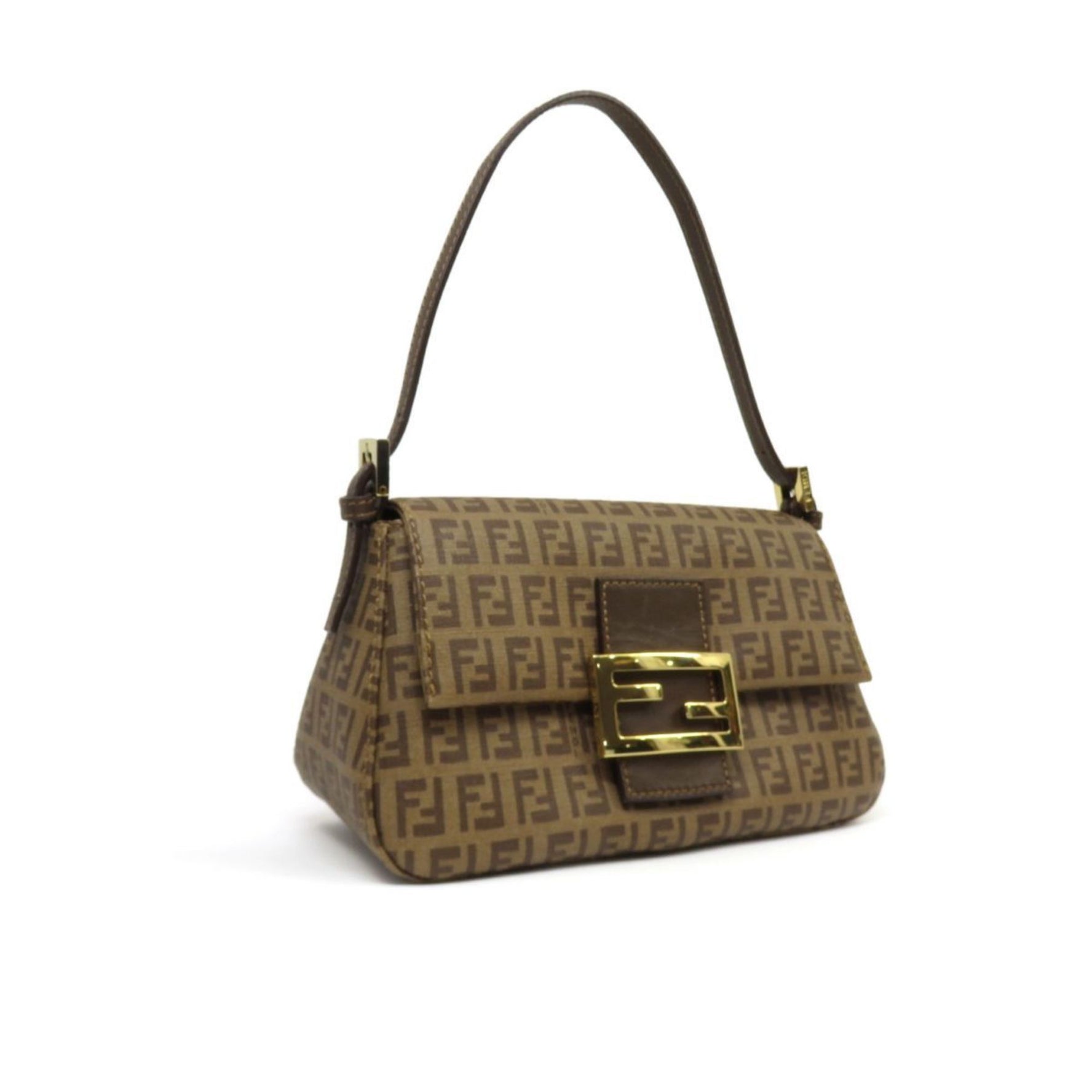 FENDI Zucchino Mini Mamma Bucket PVC Leather Handbag Bag