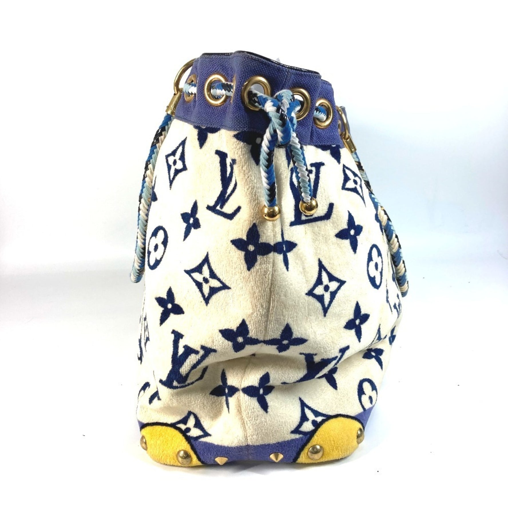 Louis Vuitton Cruise Collection Eponge Boston Bag Tote Shoulder Pile Blue