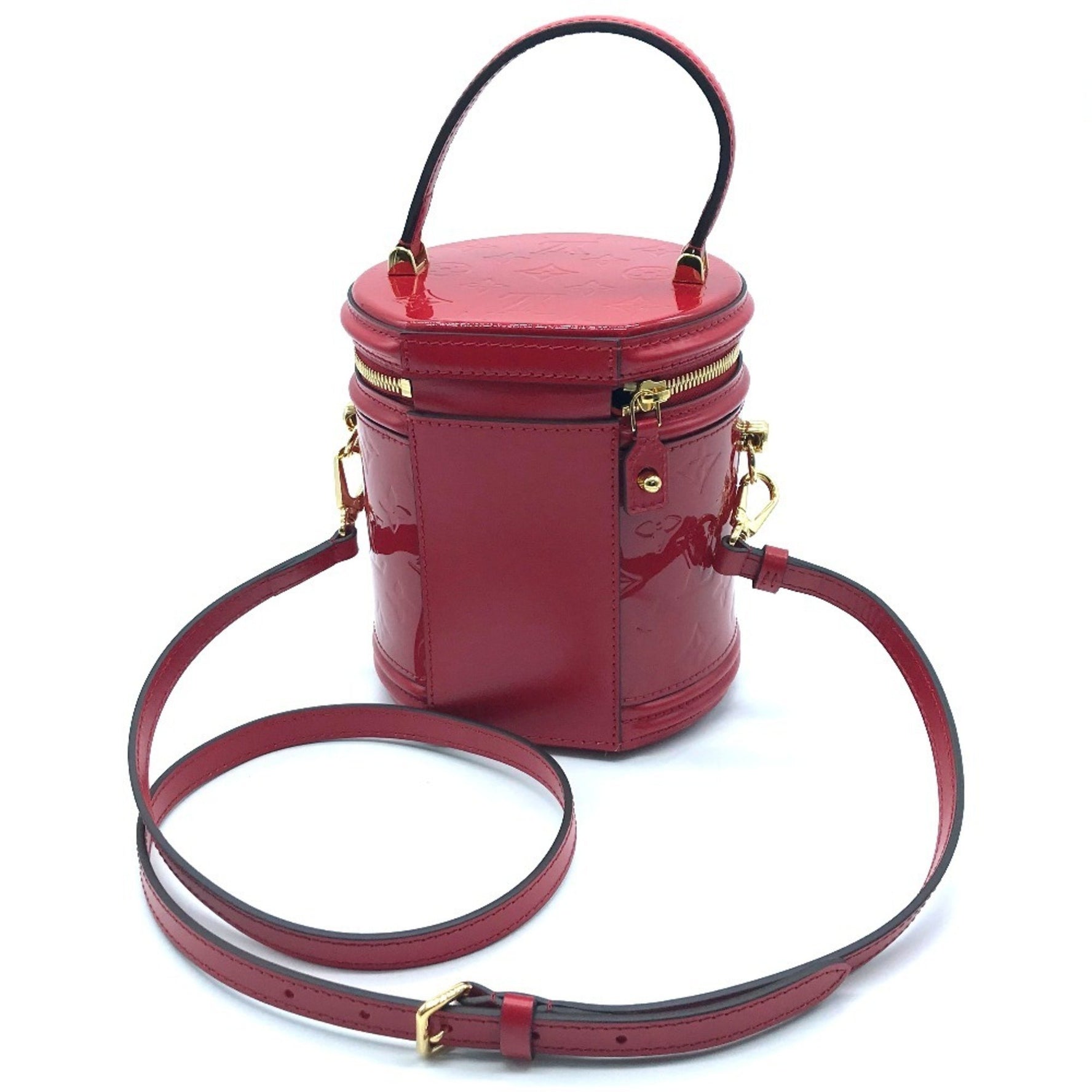 Louis Vuitton Monogram Vernis Cannes PM Handbag Patent Leather Rouge Red