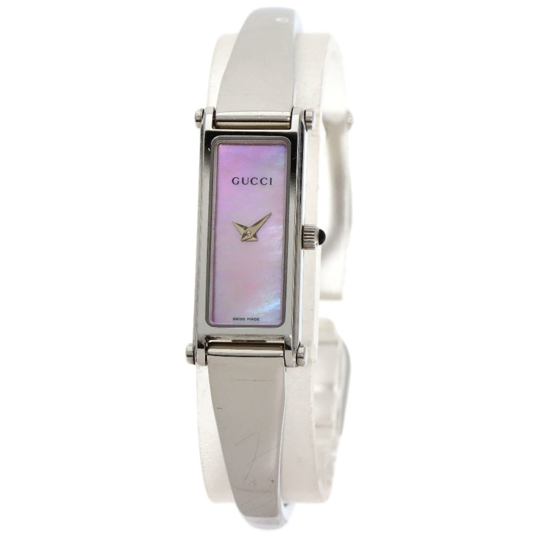 Gucci Square Face Watch Stainless Steel SS Ladies