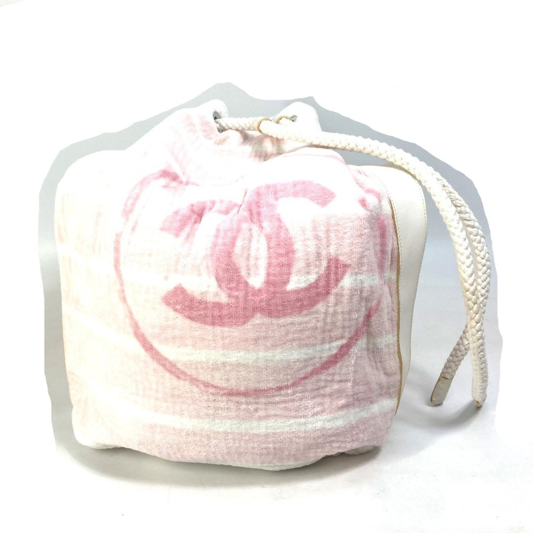 Chanel beach bag shoulder drawstring bag Shoulder Bag White
