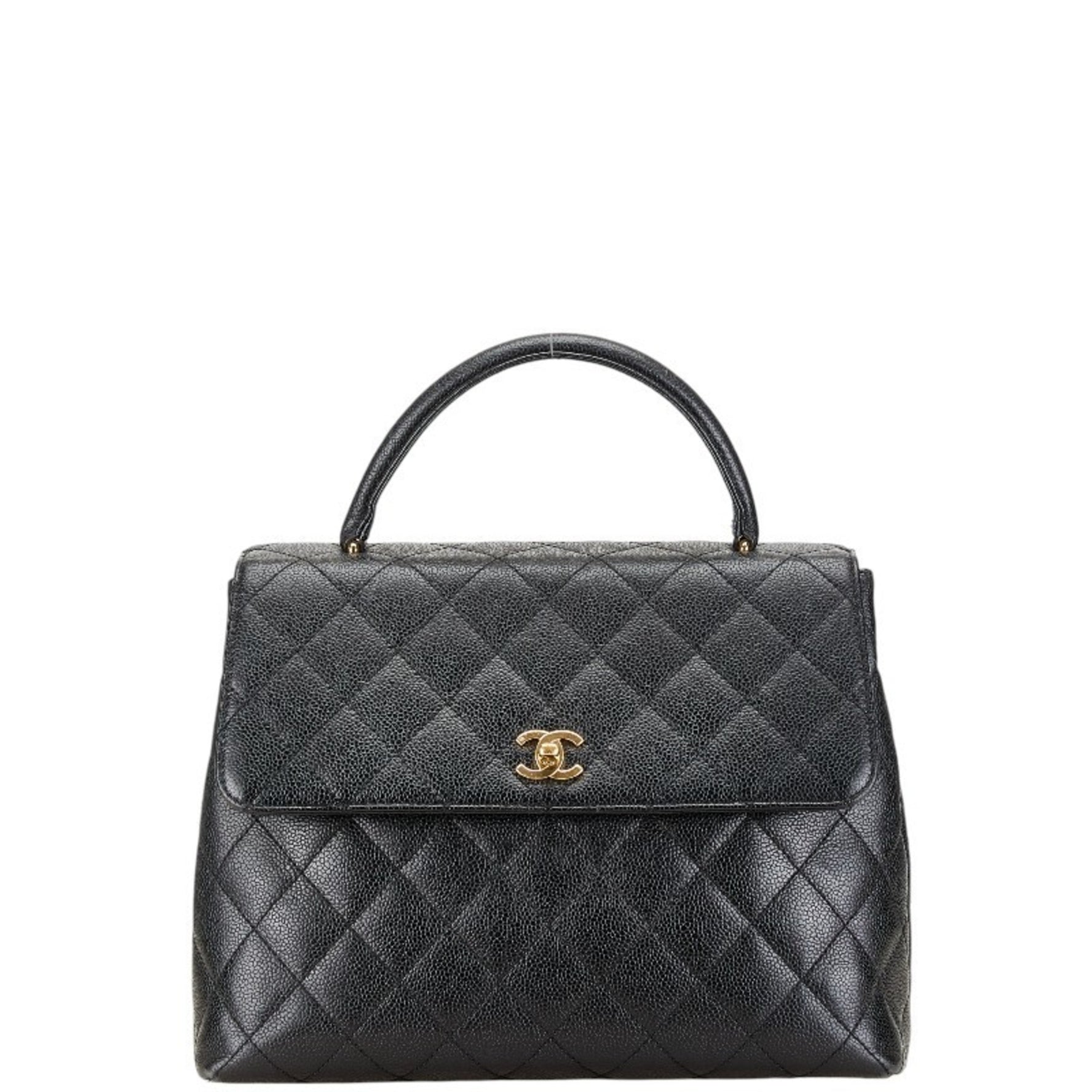 Chanel Matelasse Coco Mark Handbag Caviar Skin