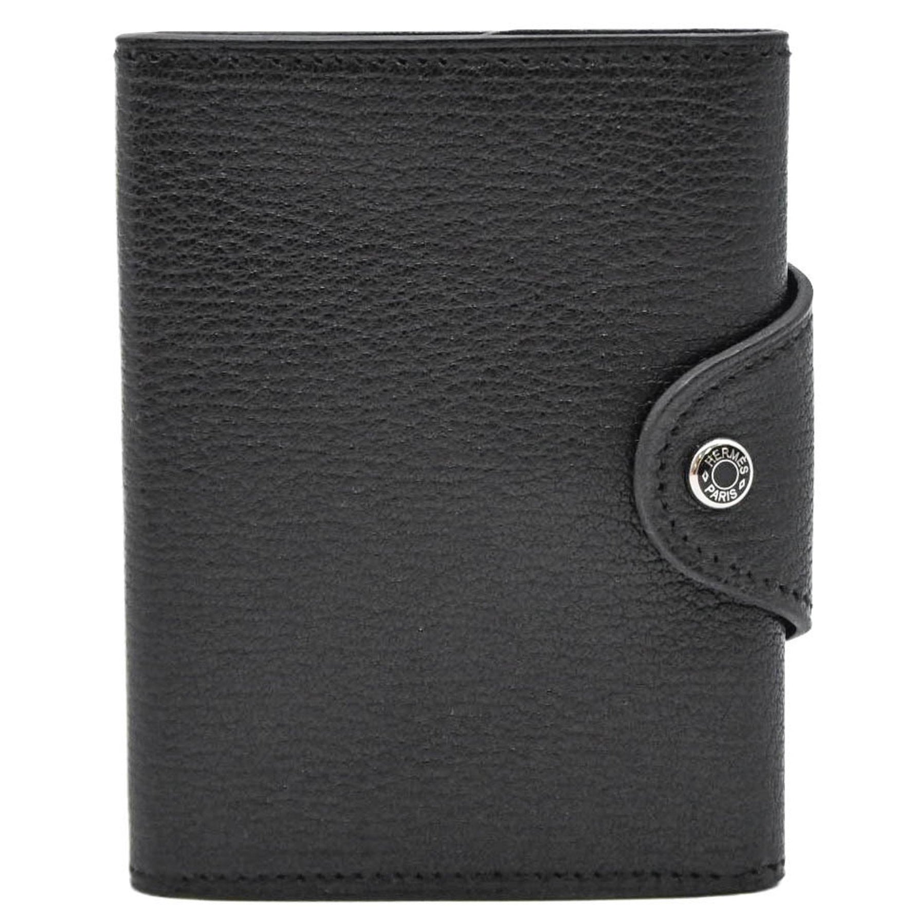 HERMES Iliad Ulysse Combat Wallet Business Card Holder/Card Case Vache Leather Men's
