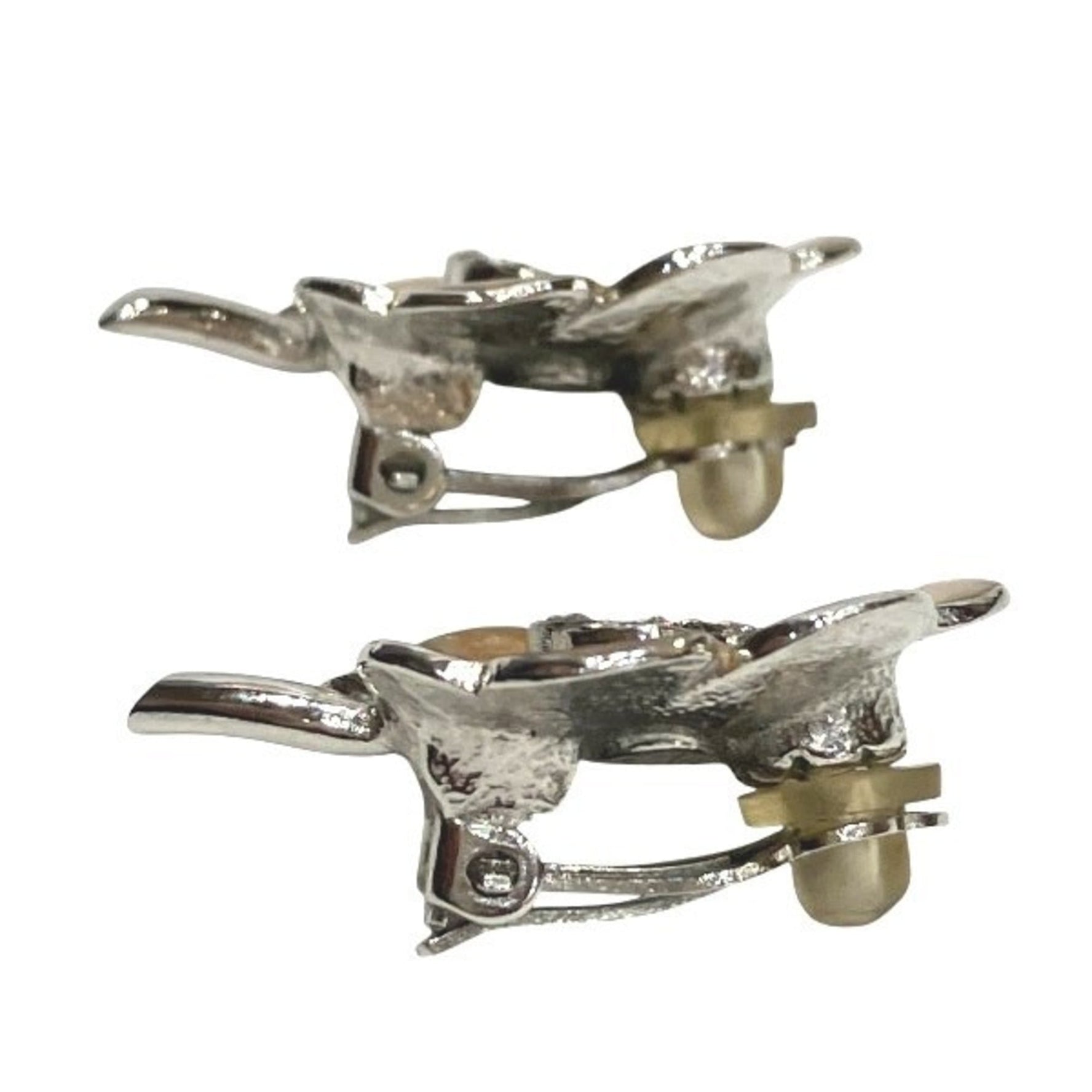 CHANEL Coco Mark Clover Rhinestone Earrings