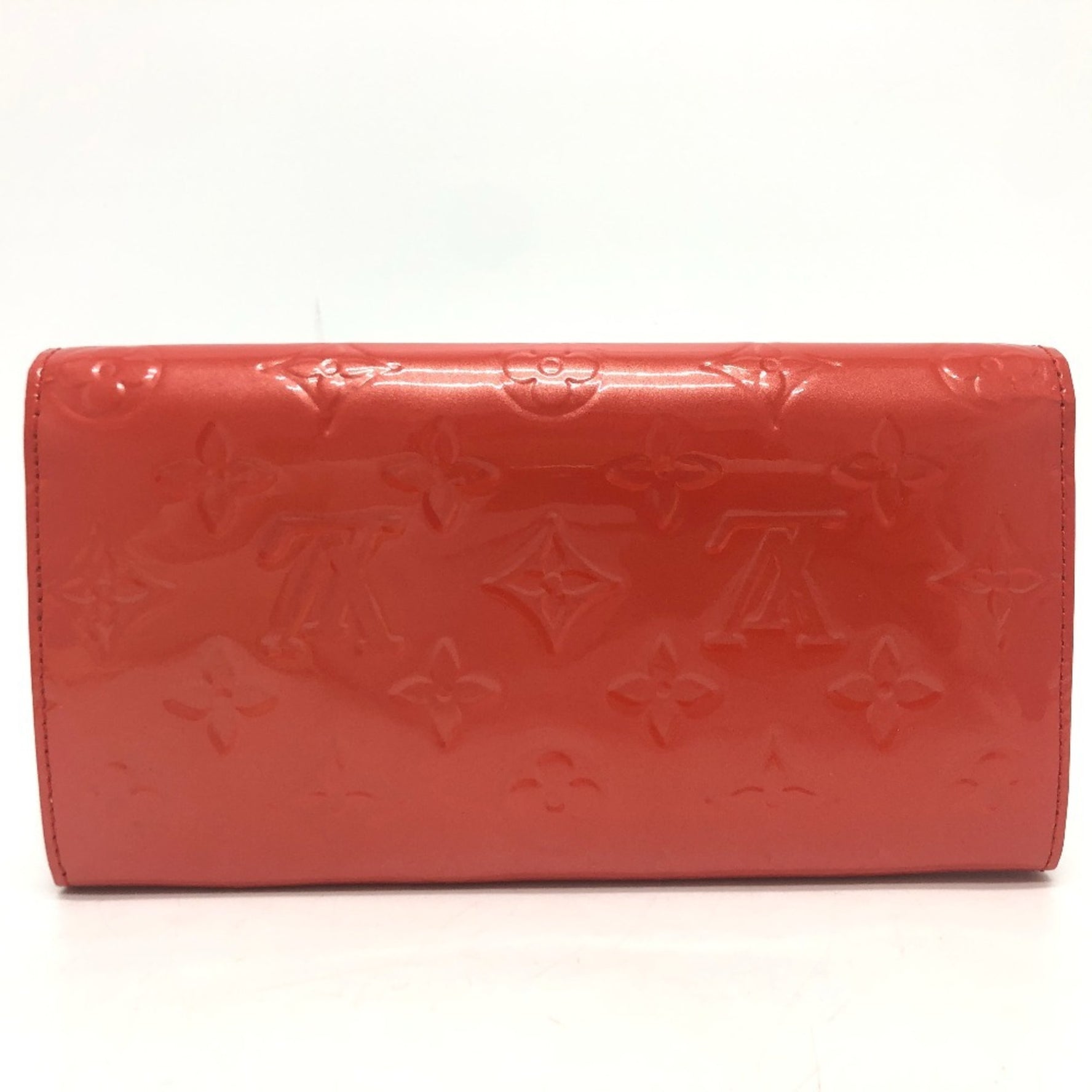 Louis Vuitton Portefeuille Sarah Wallet Long Monogram Vernis Orange Sunset