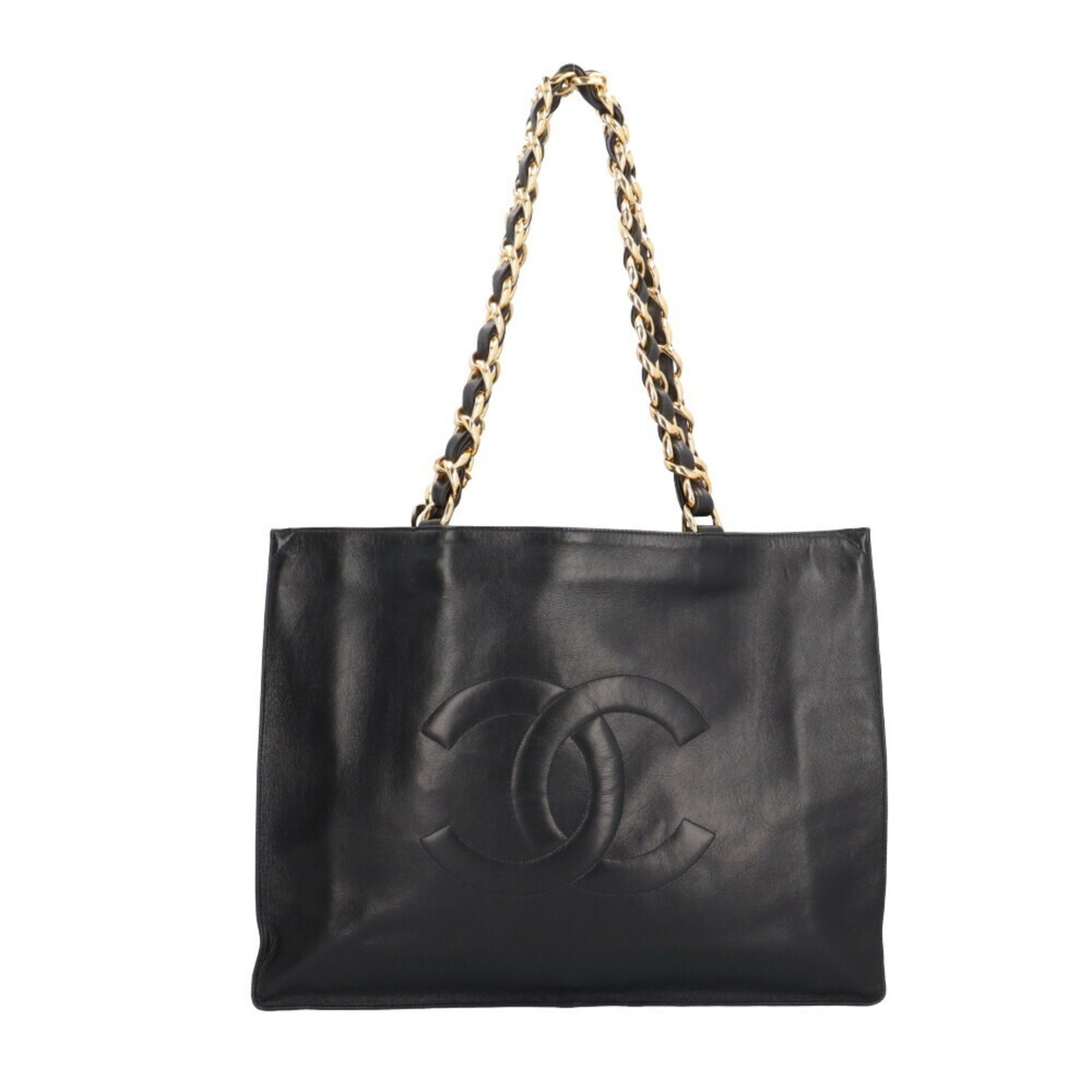Chanel Chain Tote Coco Mark Bag Leather