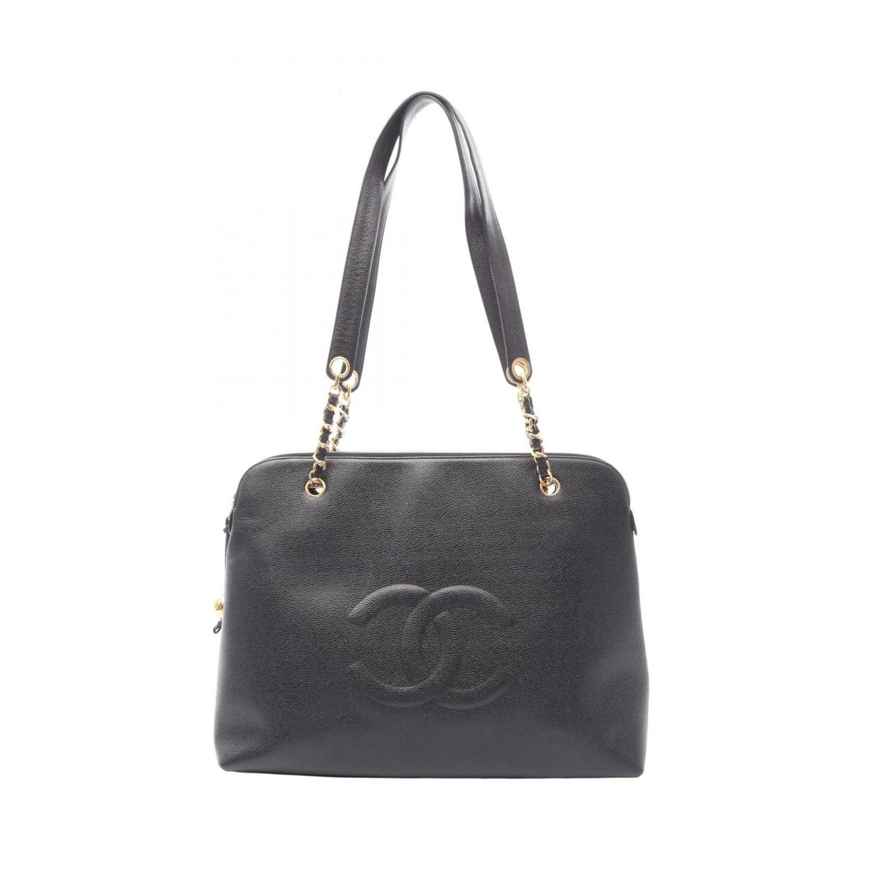 CHANEL Deka Coco Mark Tote Bag, Calfskin Leather