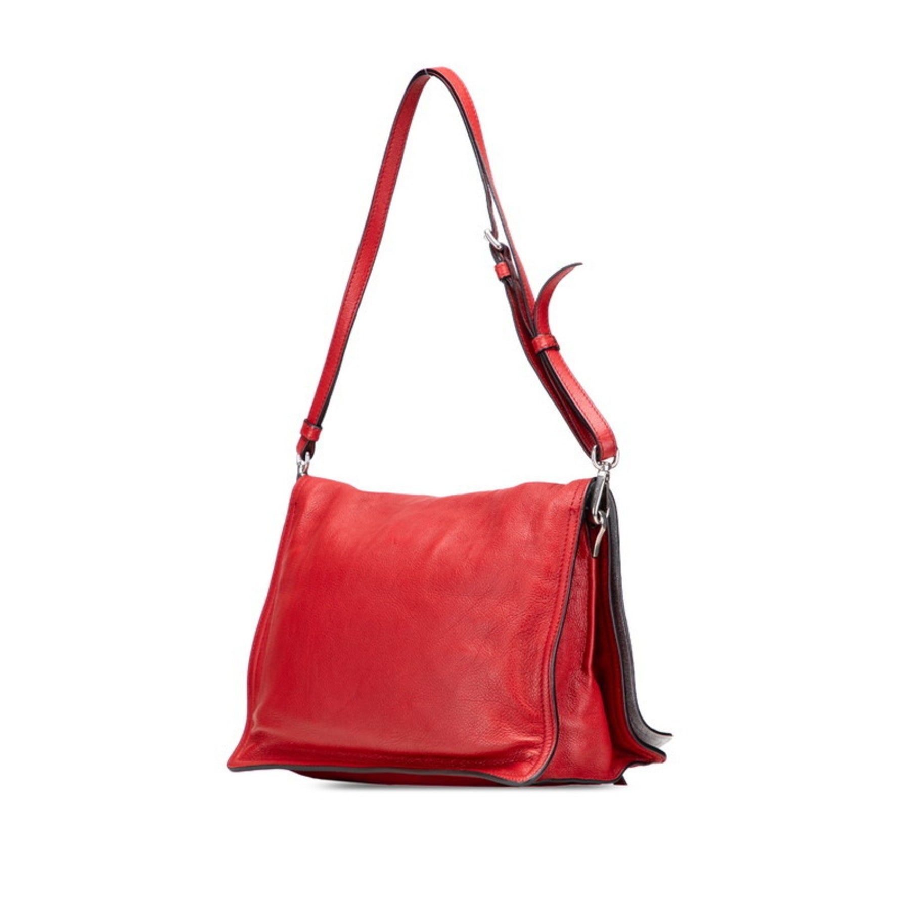 Prada Etiquette One-Shoulder Bag Red Leather